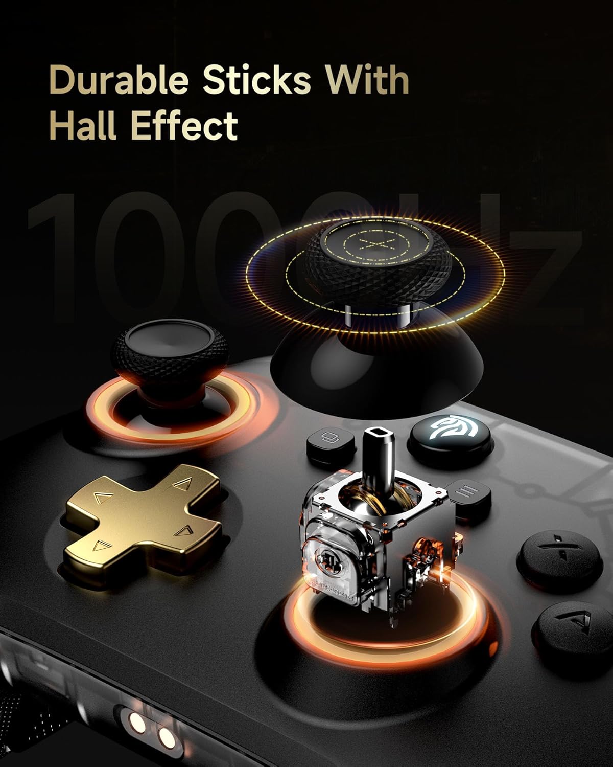 EasySMX D05 Enhanced Wireless Bluetooth Pro Controller for PC Android Steam Switch - Black, 1000mAh Battery - Image 3