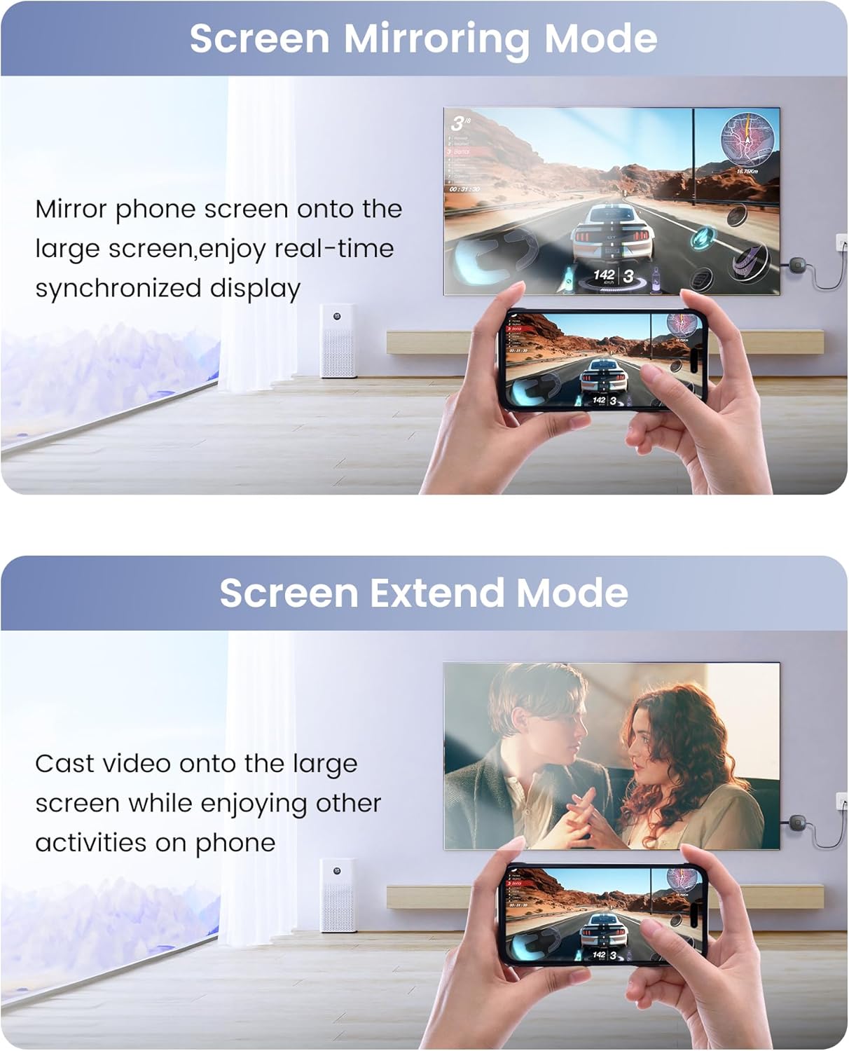1080P Wireless HDMI Display Adapter Plug & Play Black for iOS Android Devices - Image 4