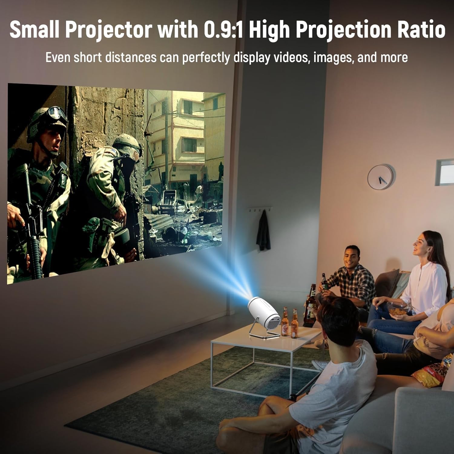 Portable WiFi Bluetooth Mini Projector 4K 1080P Support 130'' Screen Auto Keystone - Image 3