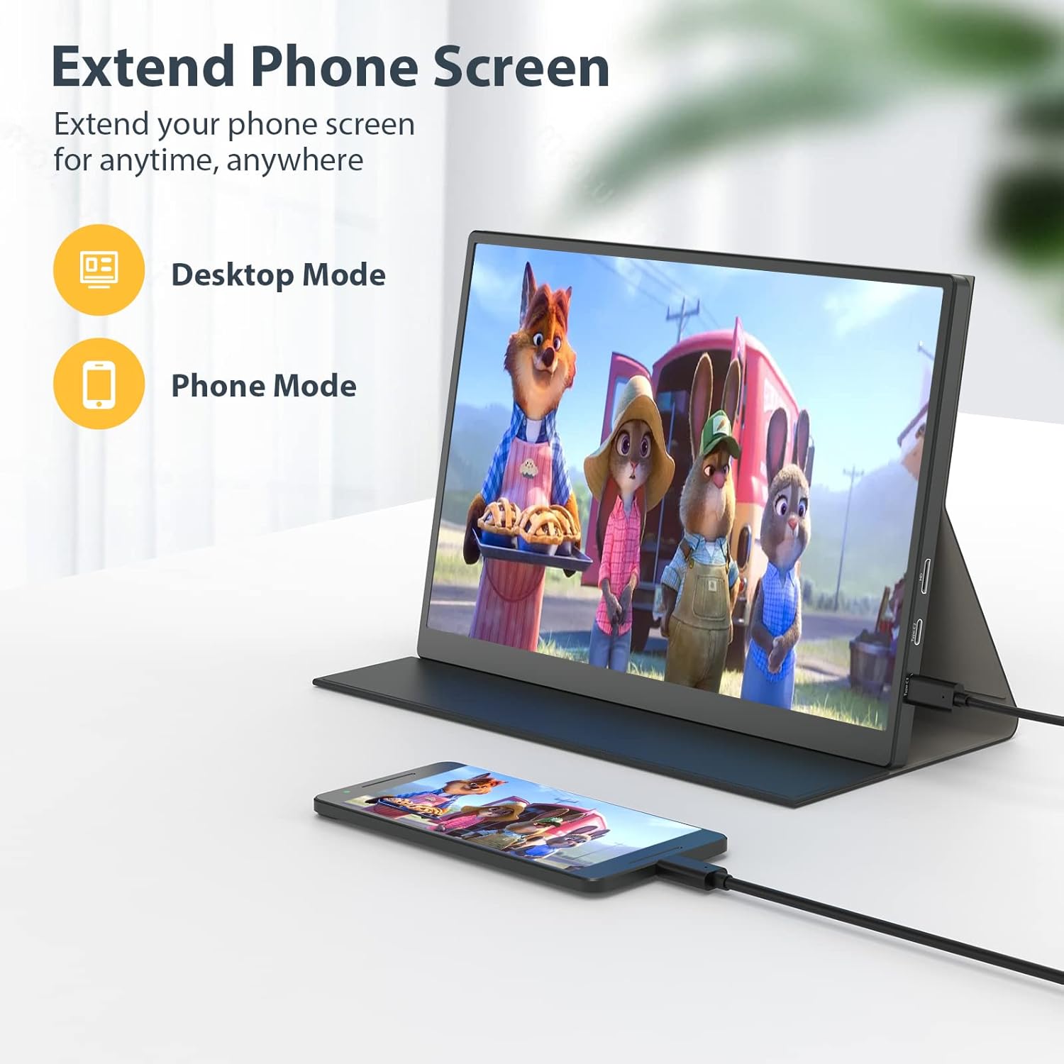 10.5 Inch FHD 1920x1280 IPS Portable Monitor 100% SRGB Gaming Display with Smart Cover - Image 5