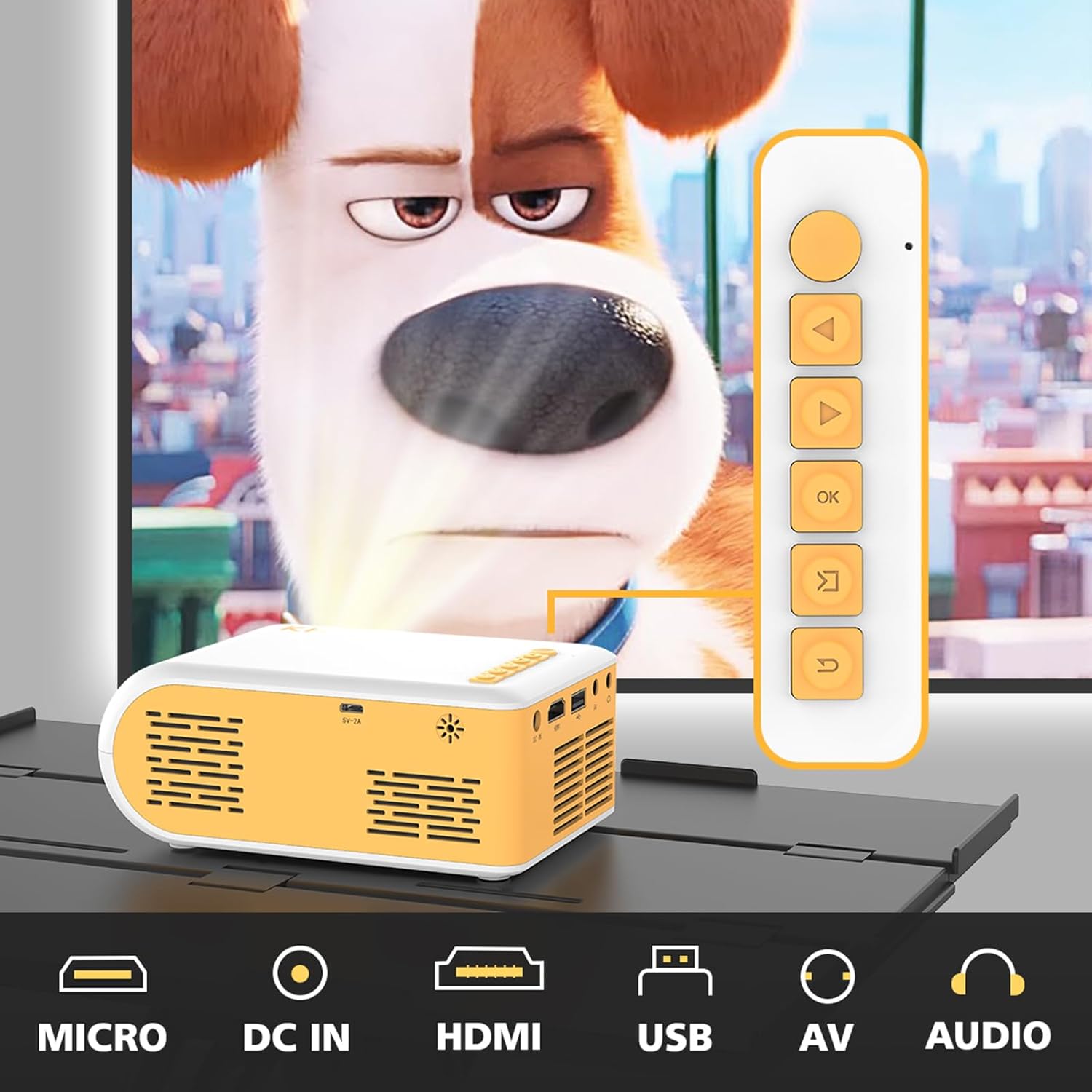 Upgraded Portable Mini Projector Supports 1080P, 170" HD Display, Stylish Design - Image 3