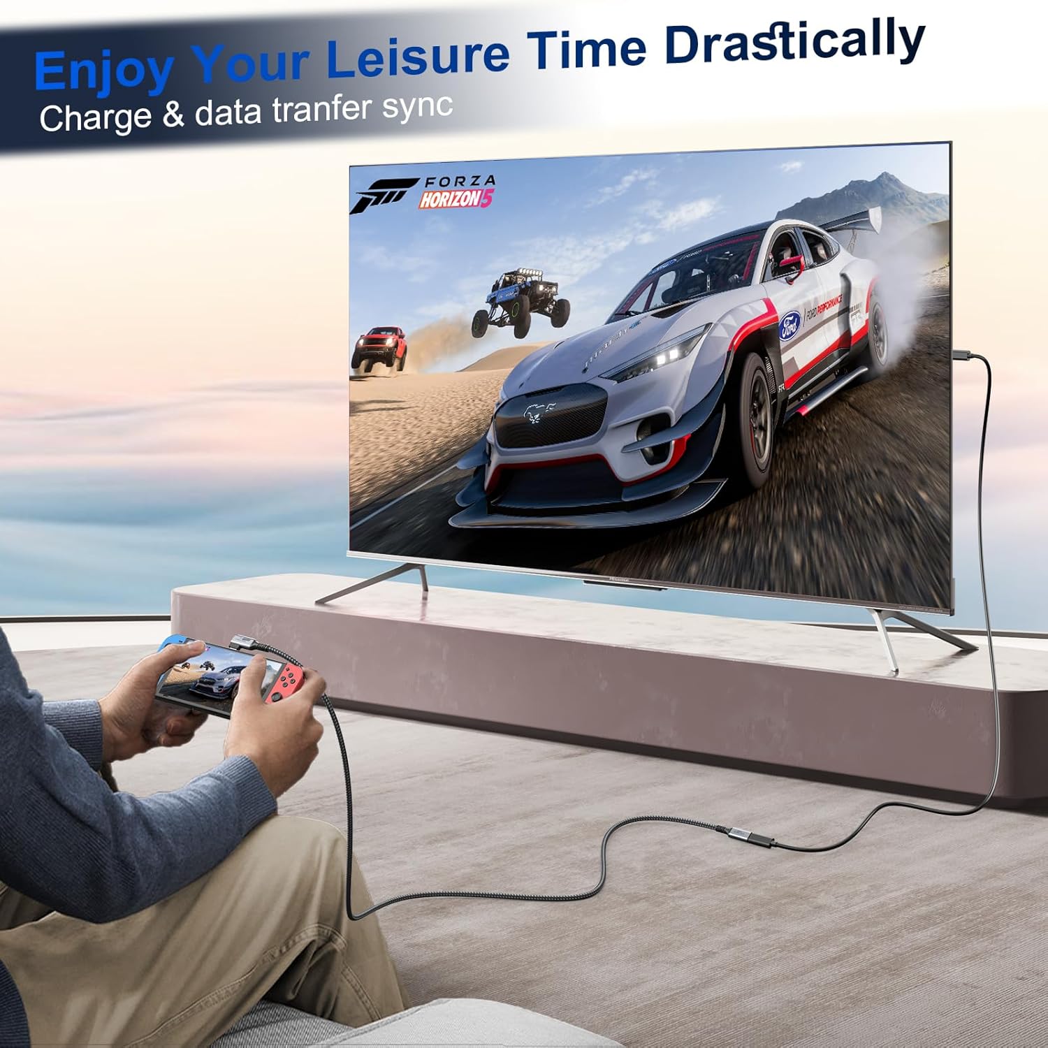 10Gbps 3ft USB C Extension Cable Right Angle 90 Degree 100W PD Charging 4K Video - Image 4