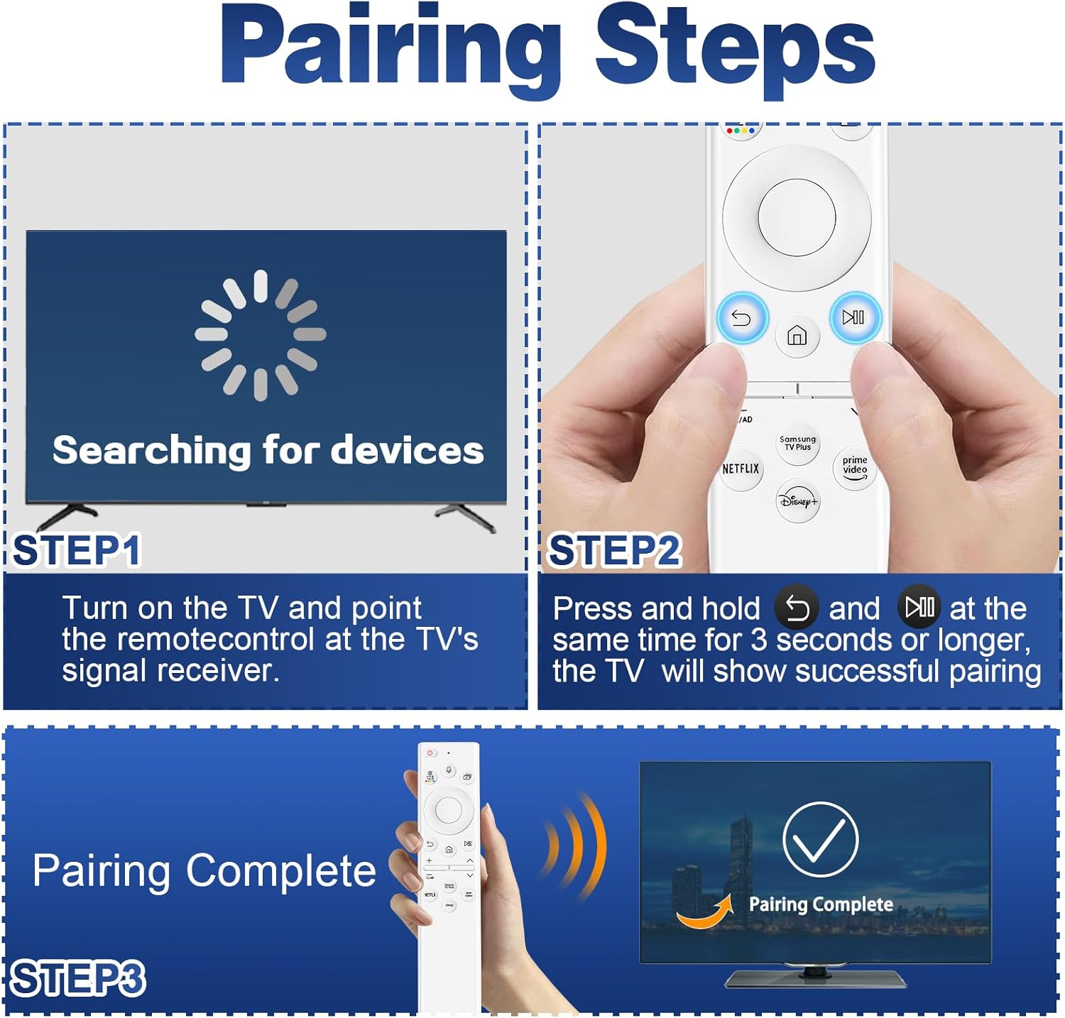 Solar Voice Replacement Remote Control for Samsung Crystal QLED 4K 8K Smart TVs White - Image 9