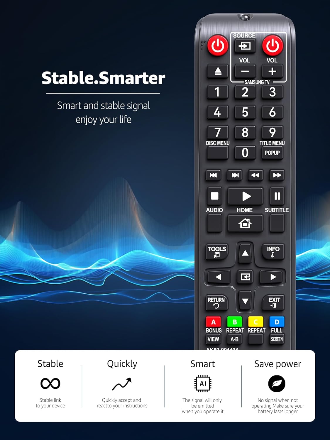 New Samsung DVD Blu Ray Remote Control for BD-ES5000 BD-F5100 BD-ES5300 BD-J5100 BD-J5700 BD-J5900 - Image 6