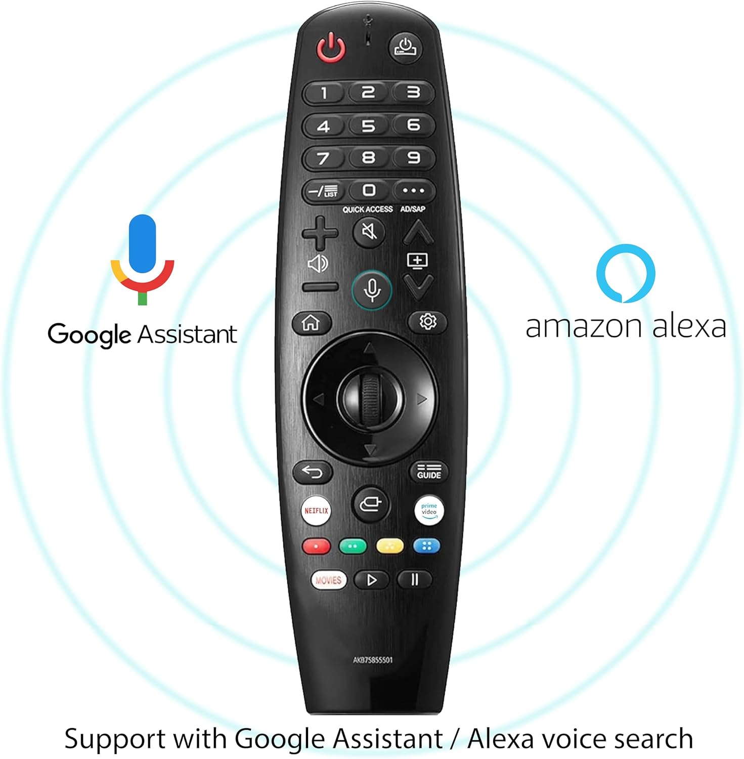 LG OLED QNED NanoCell Smart TV Replacement Remote Control AKB75855501 with Voice & Pointer - Image 4