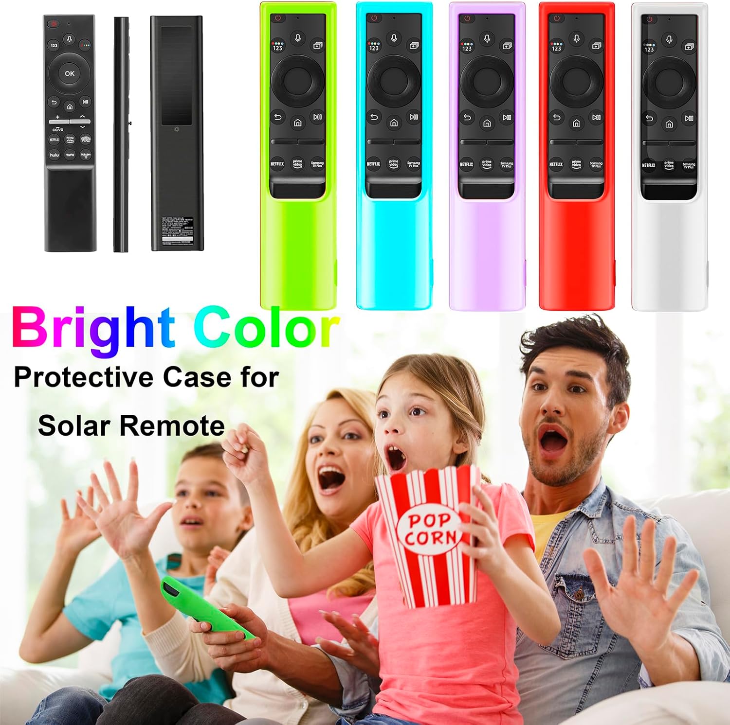 Purple Glow in the Dark Silicone Cover for Samsung Solar Remote, Universal Smart TV Remote Case with Lanyard - Image 7