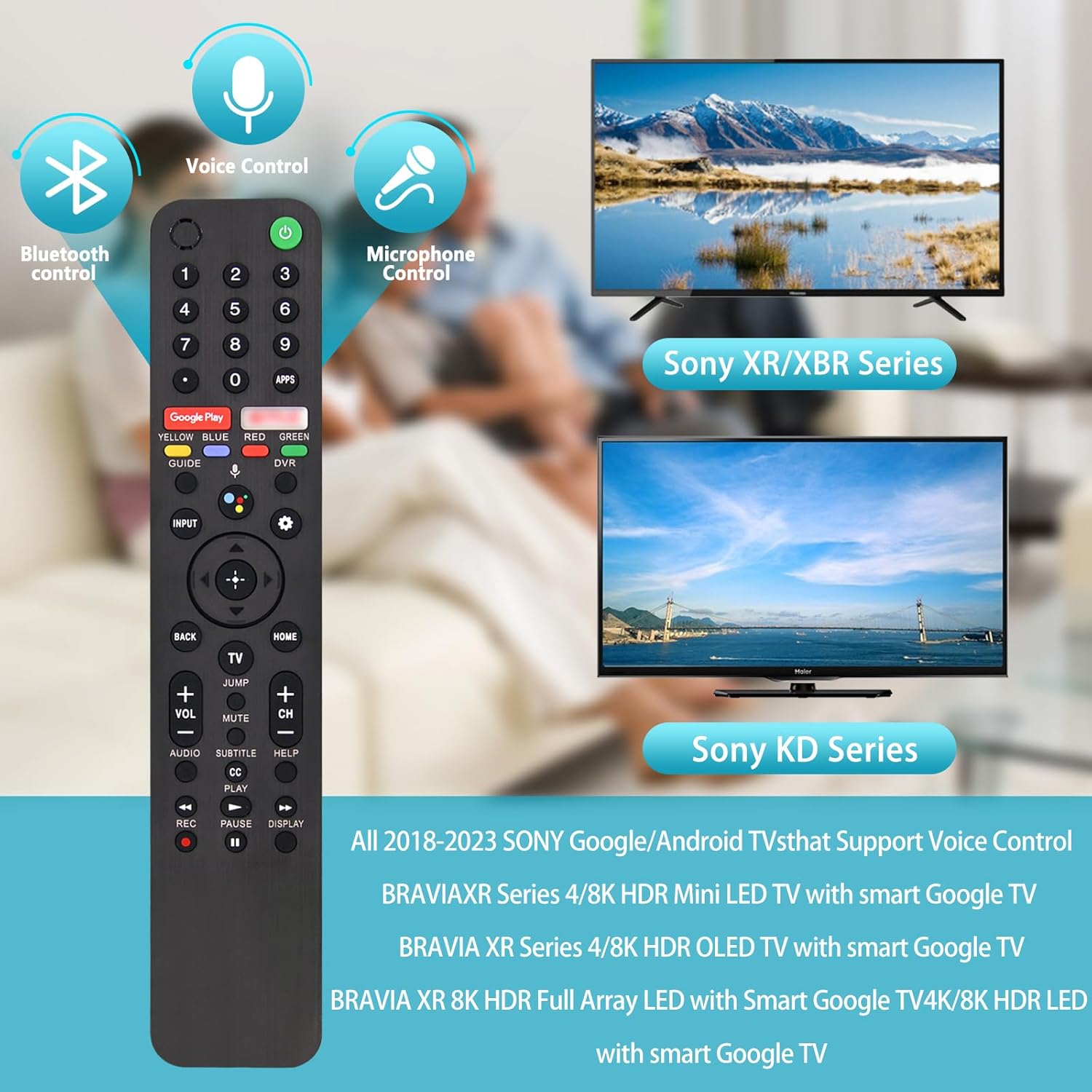Sony RMF-TX500U Voice Command Remote Control for XR/XBR/KD Series Smart TVs - Image 4