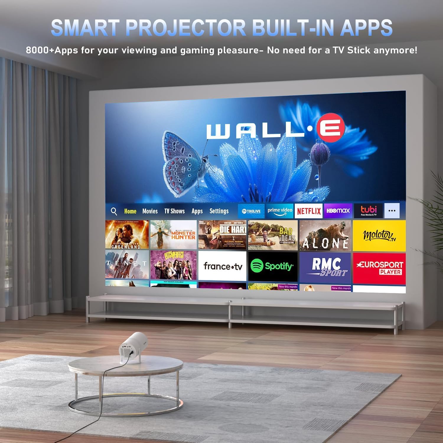 Upgraded 4K WiFi 6 BT 5.2 Portable Mini Projector Full HD Auto Keystone 180° Rotation for Home Theater - Image 5