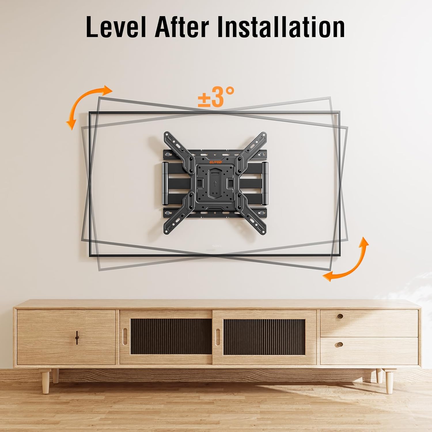 ELIVED Ultra Slim Full Motion TV Wall Mount 26-60 Inch, 88 lbs Capacity, Swivel Tilt - Image 7