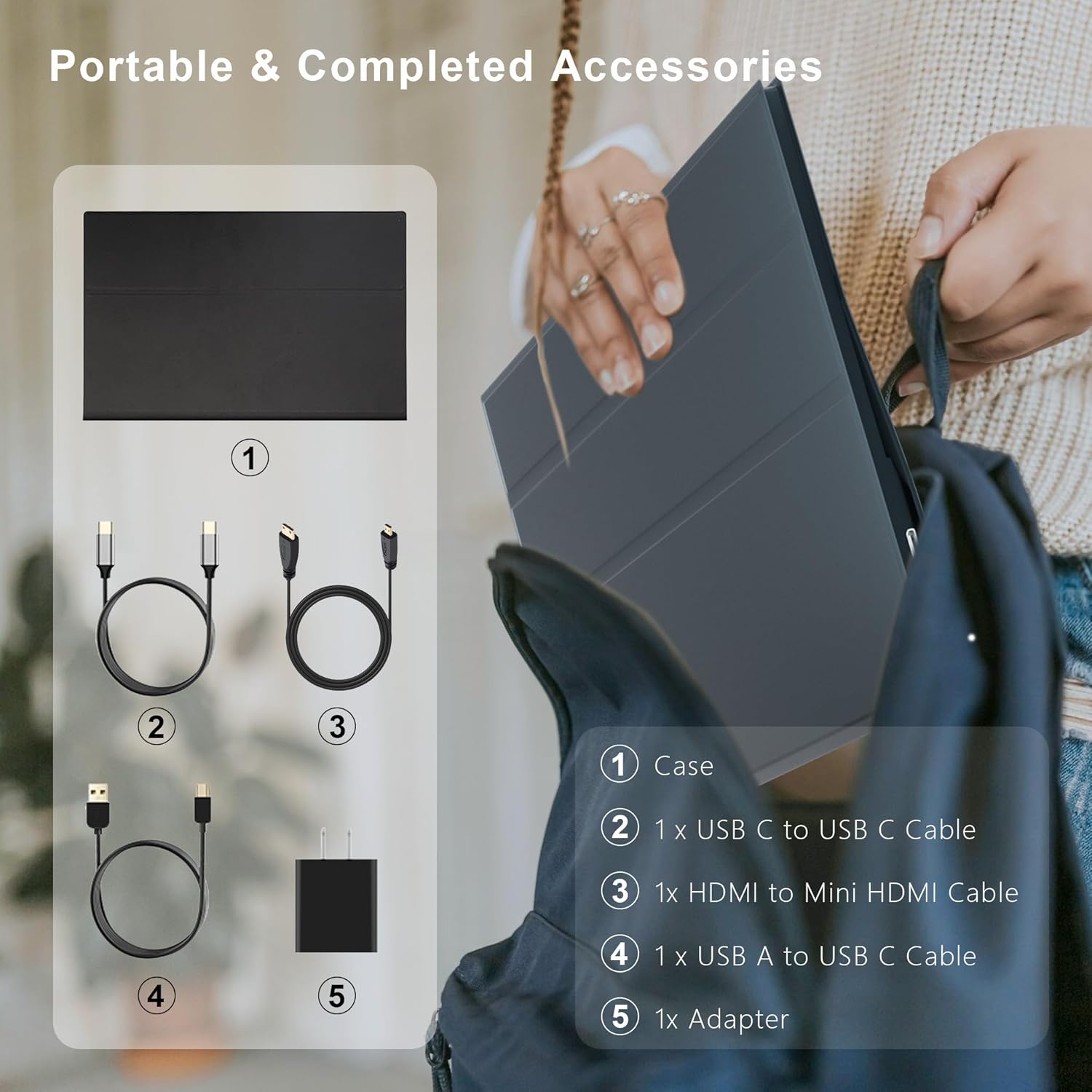 15.6 Inch FHD Portable Monitor Second Screen Extender for Laptops Computers and Gaming - Image 7