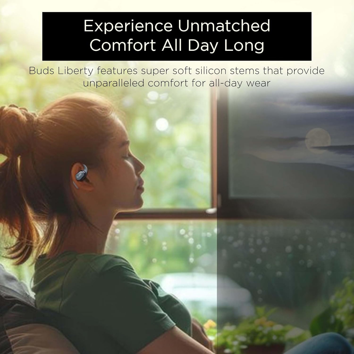 Truke Liberty Open Ear Wireless Earbuds Slate Blue 60H Playtime 360Spatial Audio Quad Mic BT5.4 - Image 4