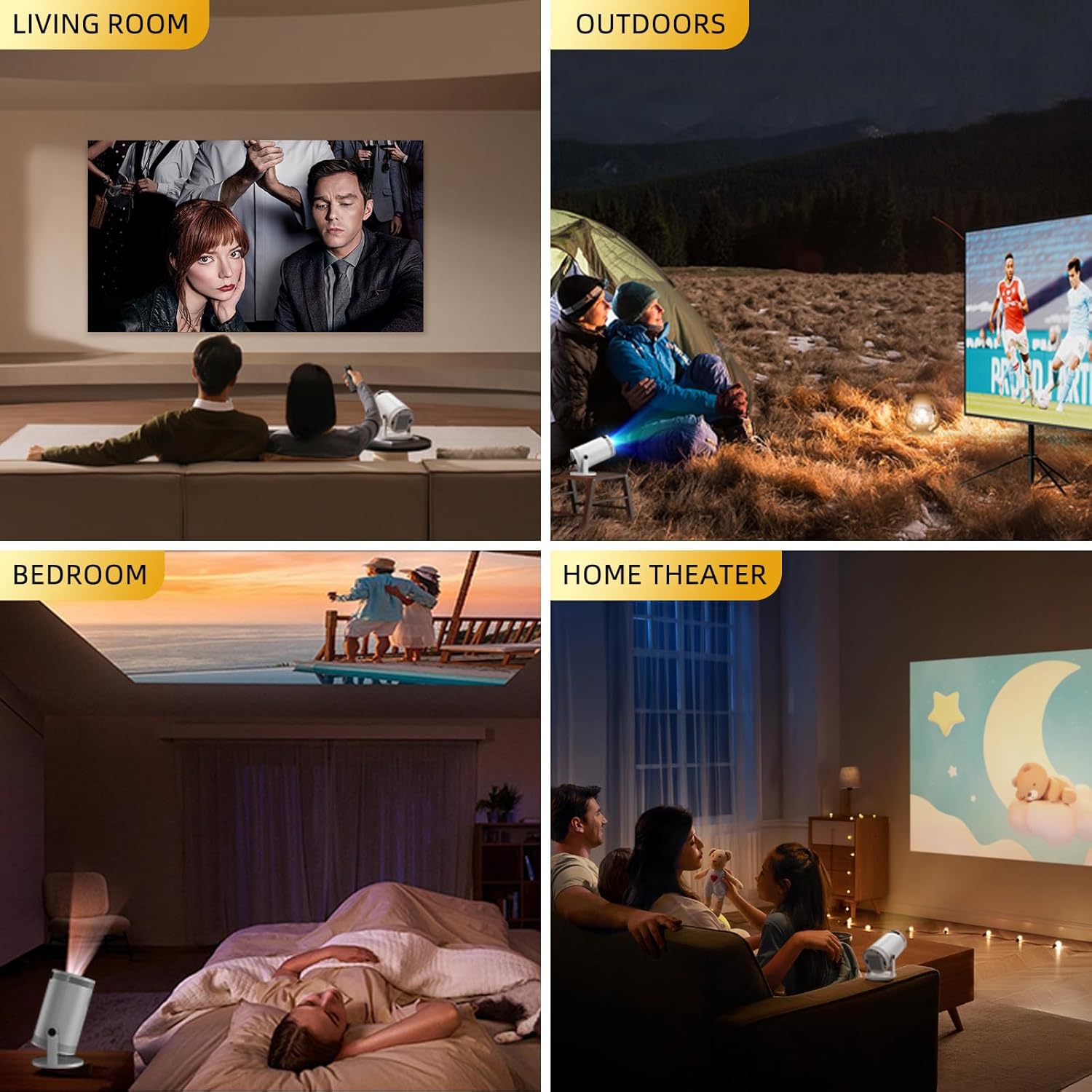 FY300 Portable Mini Projector WiFi HDMI 1080P Support 180° Rotation Wireless Mirroring Outdoor Use 16GB Capacity - Image 4