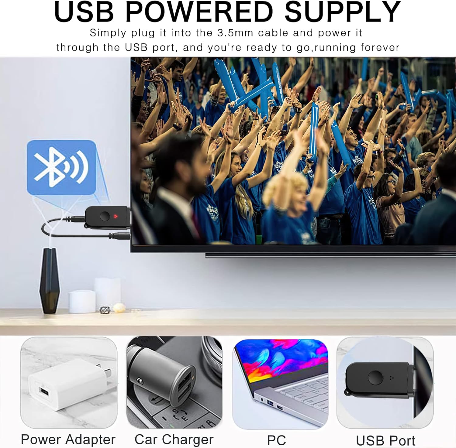 2-in-1 Bluetooth V5.3 Transmitter Receiver USB Adapter Wireless Audio for TV Headphones Low Latency - Image 6