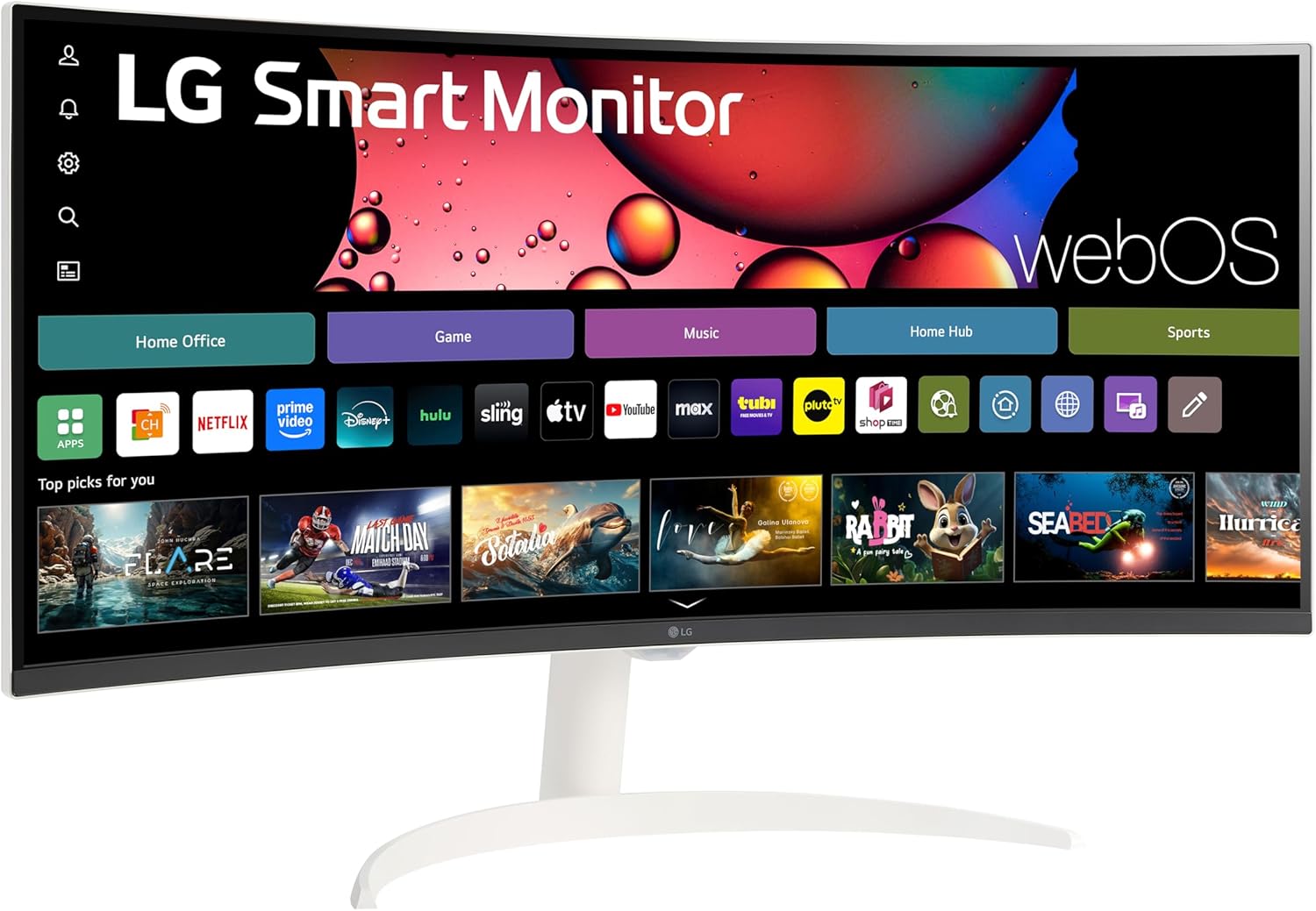 LG 34SR60QC-W 34-inch QHD Curved Smart Monitor with Streaming and 100Hz Refresh Rate White - Image 8