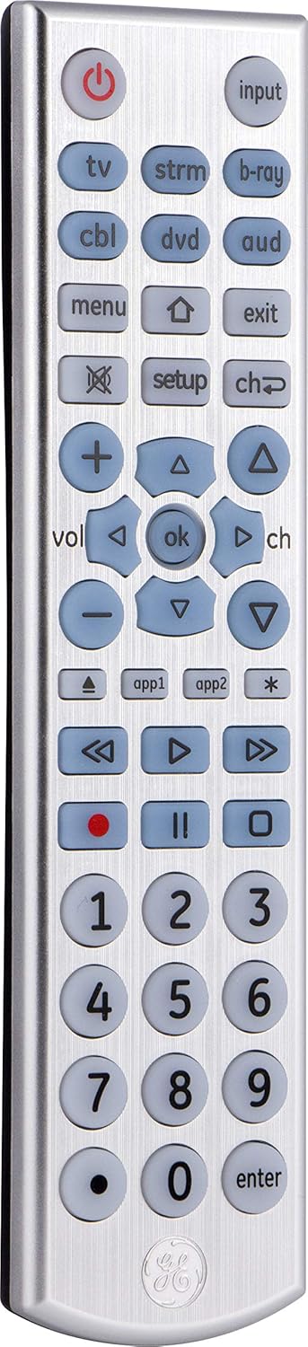 GE 6-Device Backlit Universal Remote Control for Smart TVs and Streaming Players Silver - Image 10