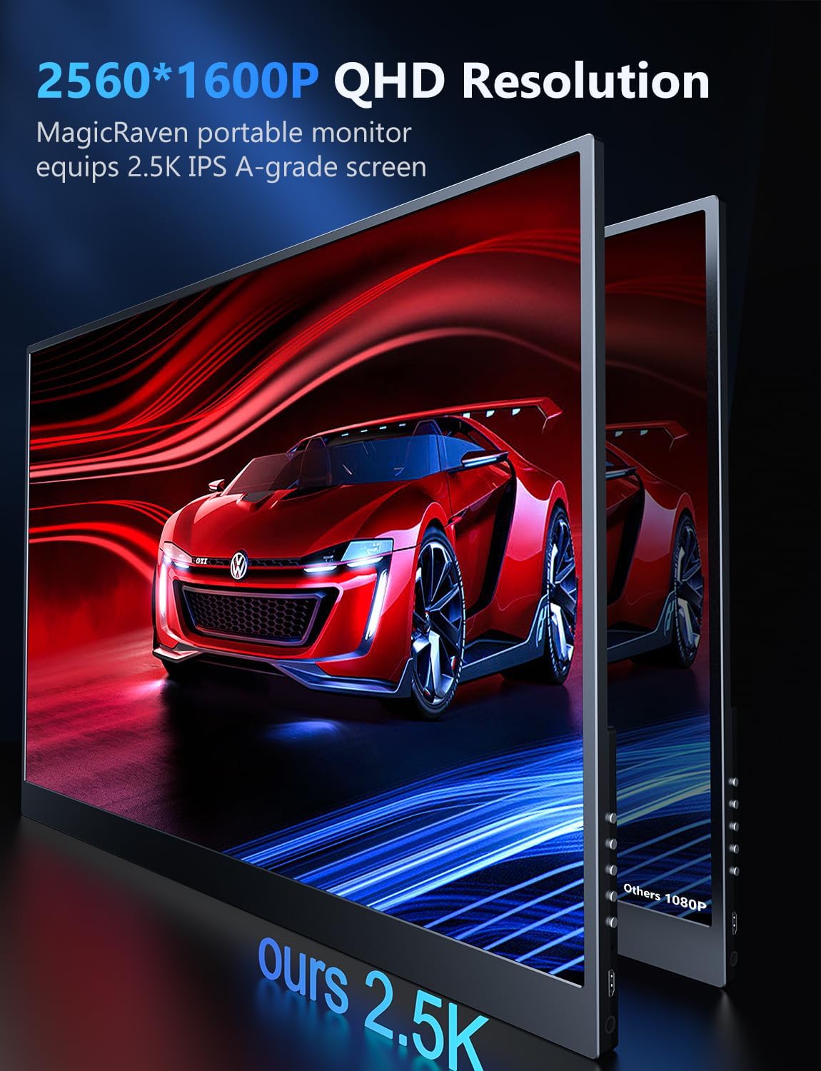 18-Inch 2.5K Portable Gaming Monitor 144Hz IPS Travel Display with Dual USB C HDMI Speakers Smart Cover - Image 4