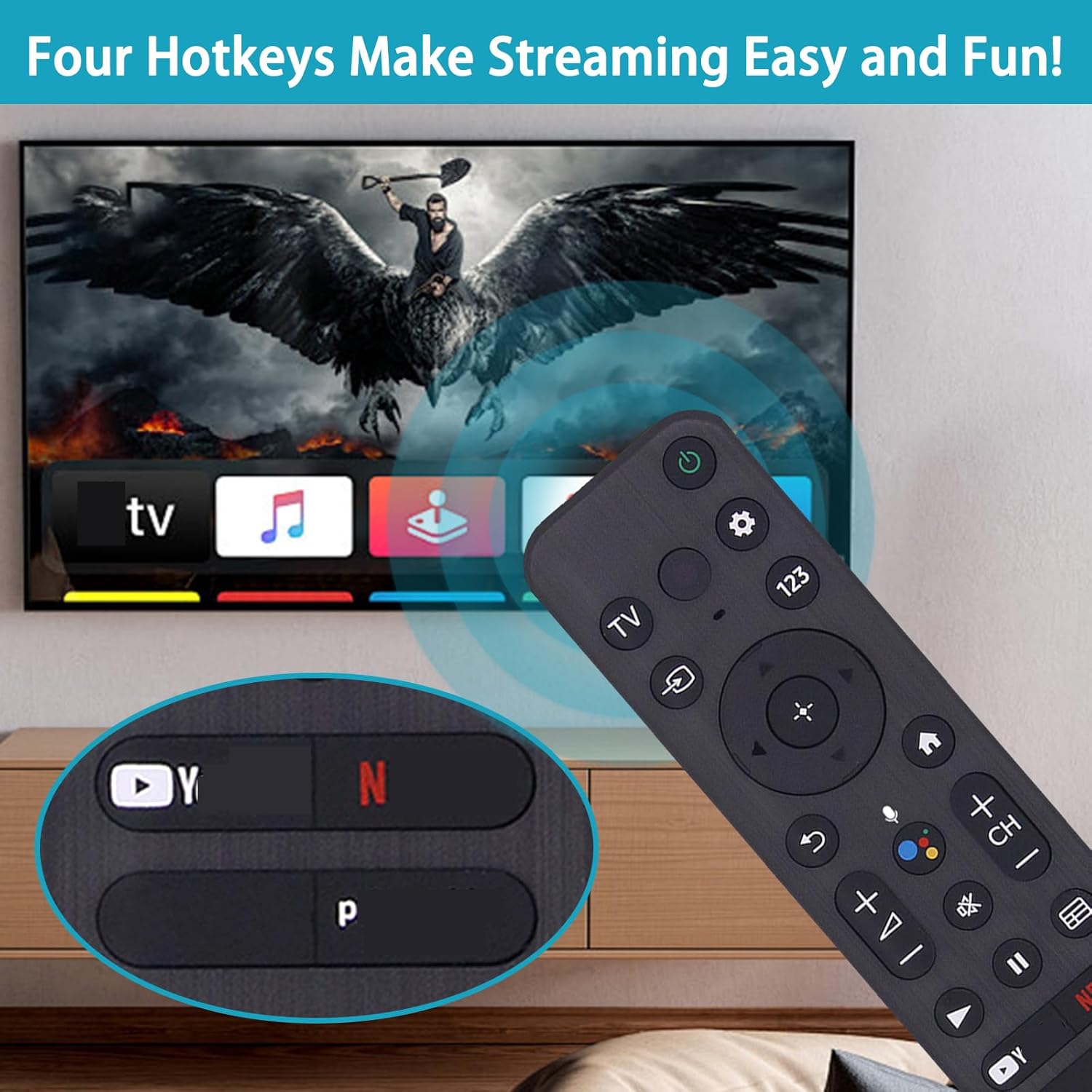 Sony RMF-TX800U Smart TV Voice Remote Control for XR XBR KD Series 4K LED OLED Google Android TVs - Image 3