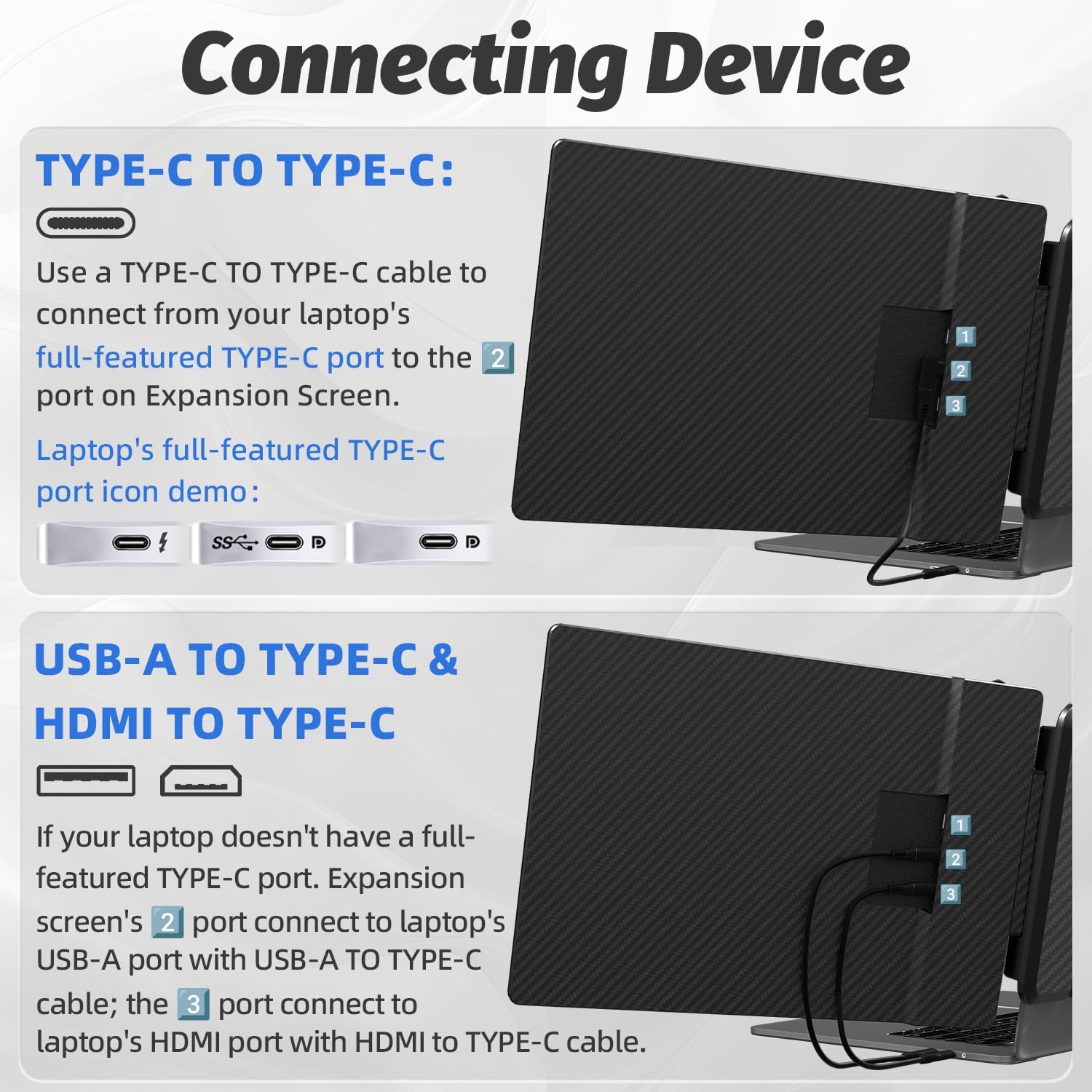 13 Inch 2K IPS Portable Laptop Monitor Extender Plug and Play for 13-17 Inch Laptops - Image 7