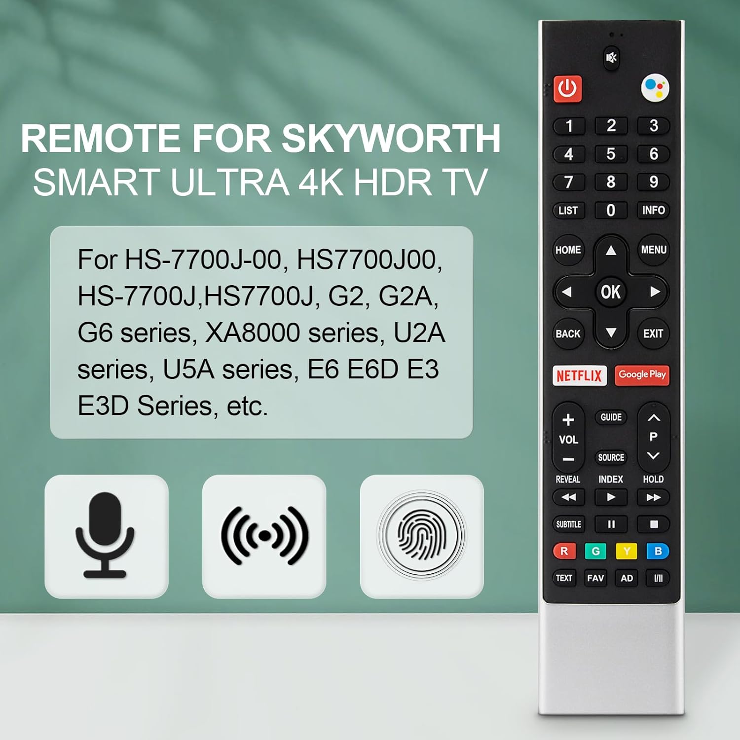 Skyworth HS-7700 Voice Remote Control for Smart TV HS-7700J HS-7720 with Google Play - Image 2