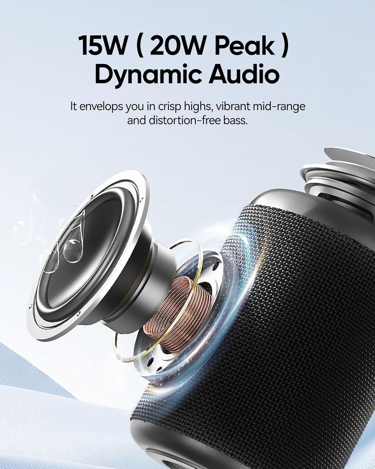 Portable Bluetooth Speaker with Lights, Crystal Clear Sound, IPX5 Waterproof, 20-Hour Playtime, Small Wireless Outdoor Speaker - Image 2