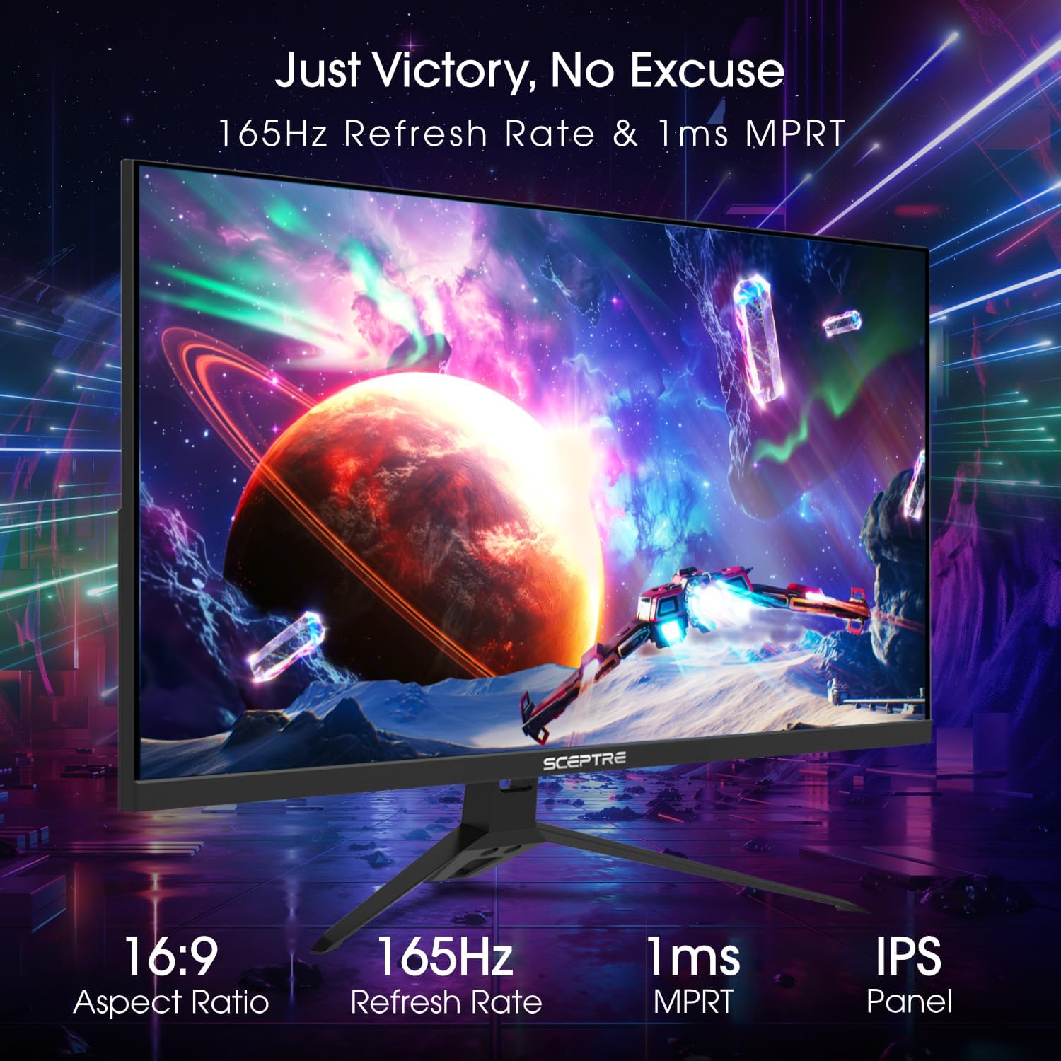 Sceptre 24-inch Full HD 165Hz FreeSync Gaming Monitor Machine Black 2020 - Image 2