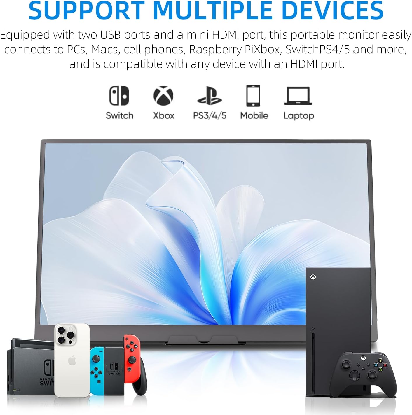 FMC 15.6 Inch 1080P Portable Monitor USB-C HDMI Travel Second Screen Display - Image 7
