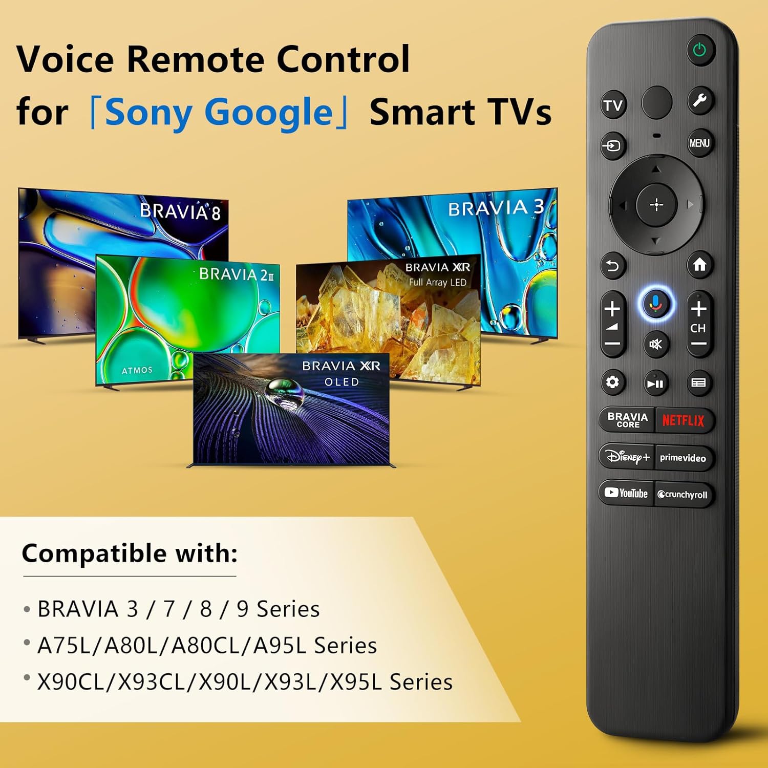 Sony Bravia Smart TV Voice Remote Replacement, Compatible with All Google TV Series - Image 2