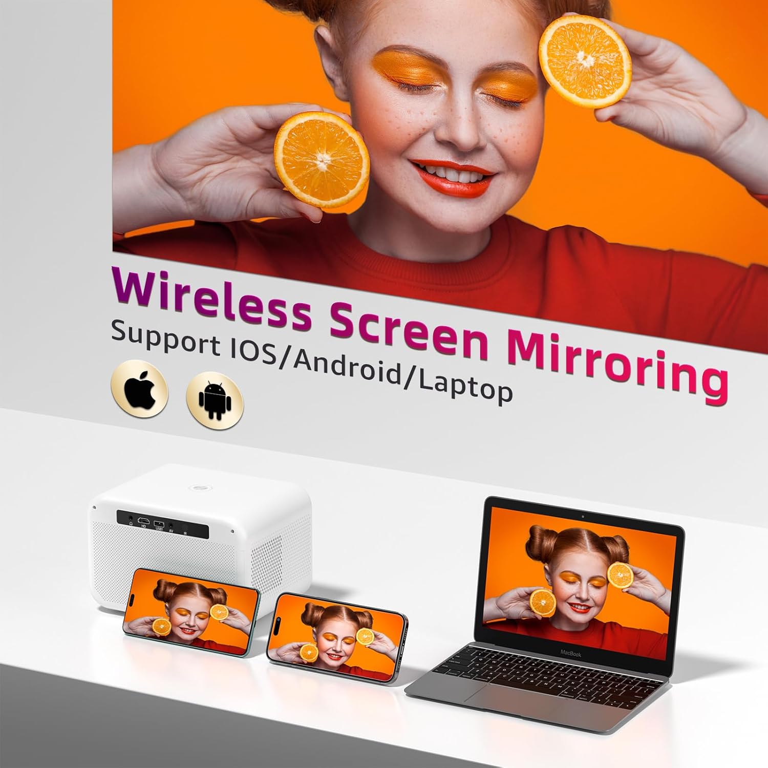 Portable Outdoor WiFi Bluetooth Mini Projector 20000lm 4K Native 1080P FHD Max 300 Display - Image 5