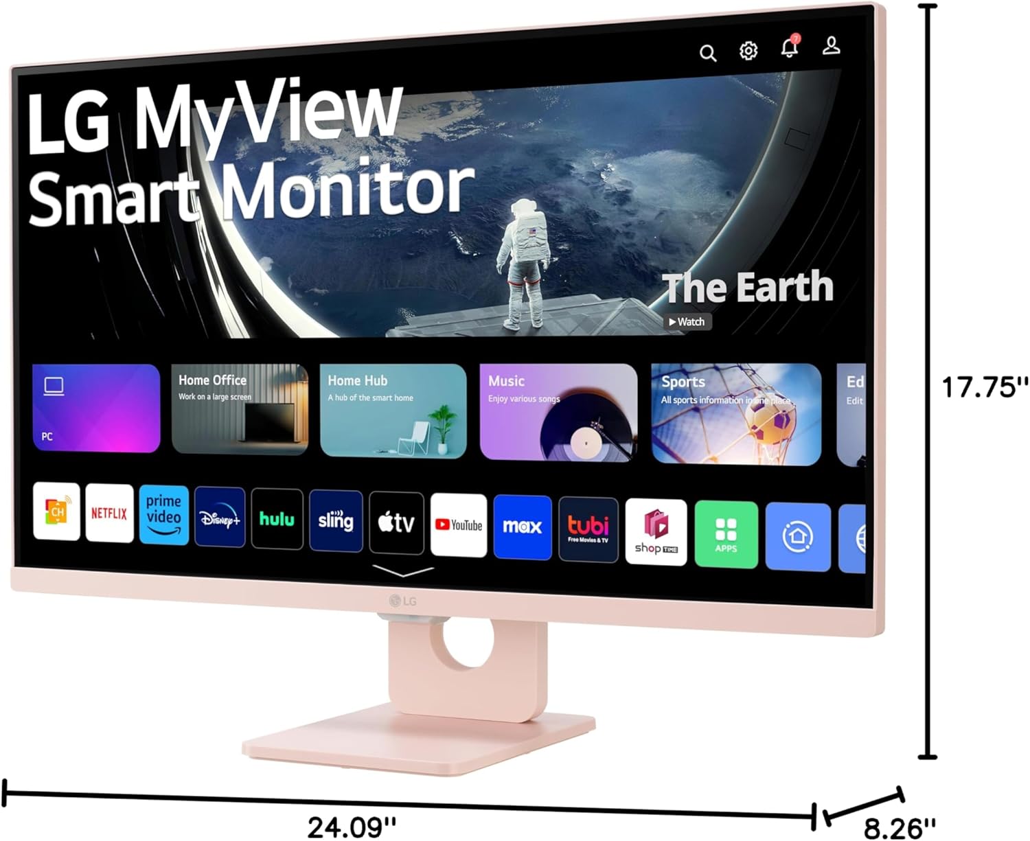 LG 27-Inch FHD IPS Smart Monitor with webOS 23 HDR10 and Dual Speakers Pink - Image 9