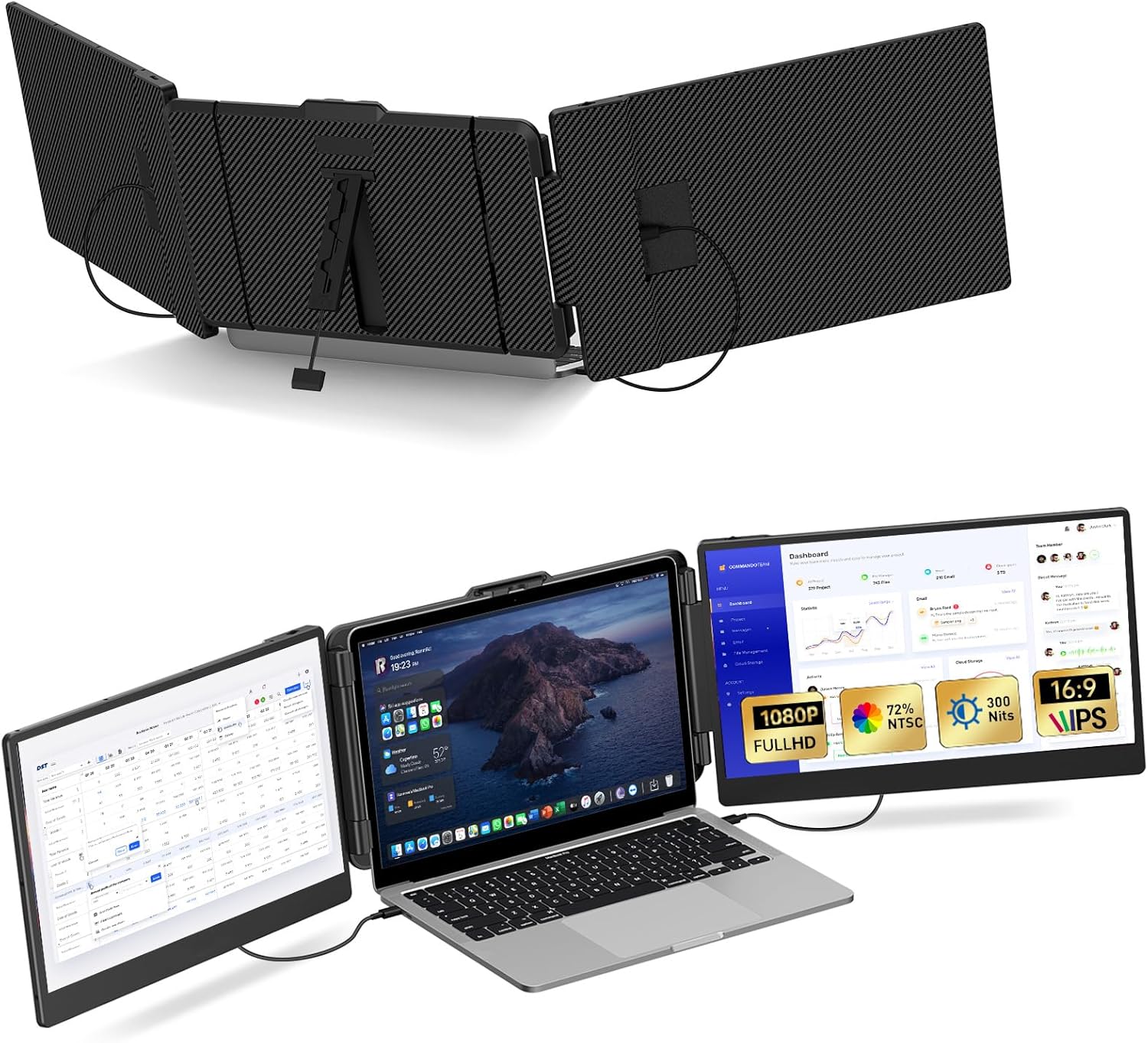 14 Inch Portable Monitor Laptop Screen Extender Full HD 1080P IPS USB-C HDMI Dual Speakers - Image 8