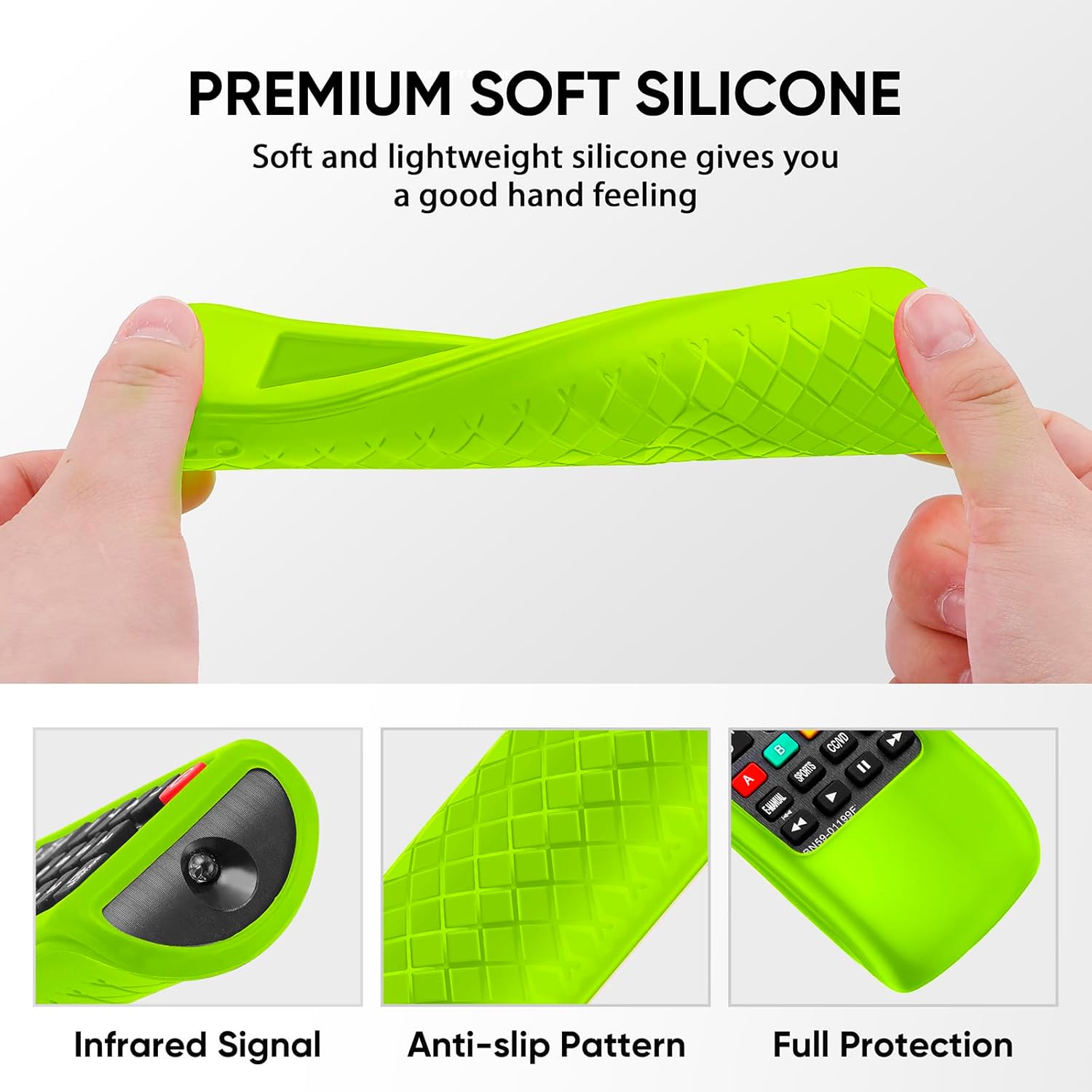 2 Pack Silicone Remote Control Case for Samsung Smart TV Universal Replacement with Lanyard Glow in The Dark Green and Blue - Image 5