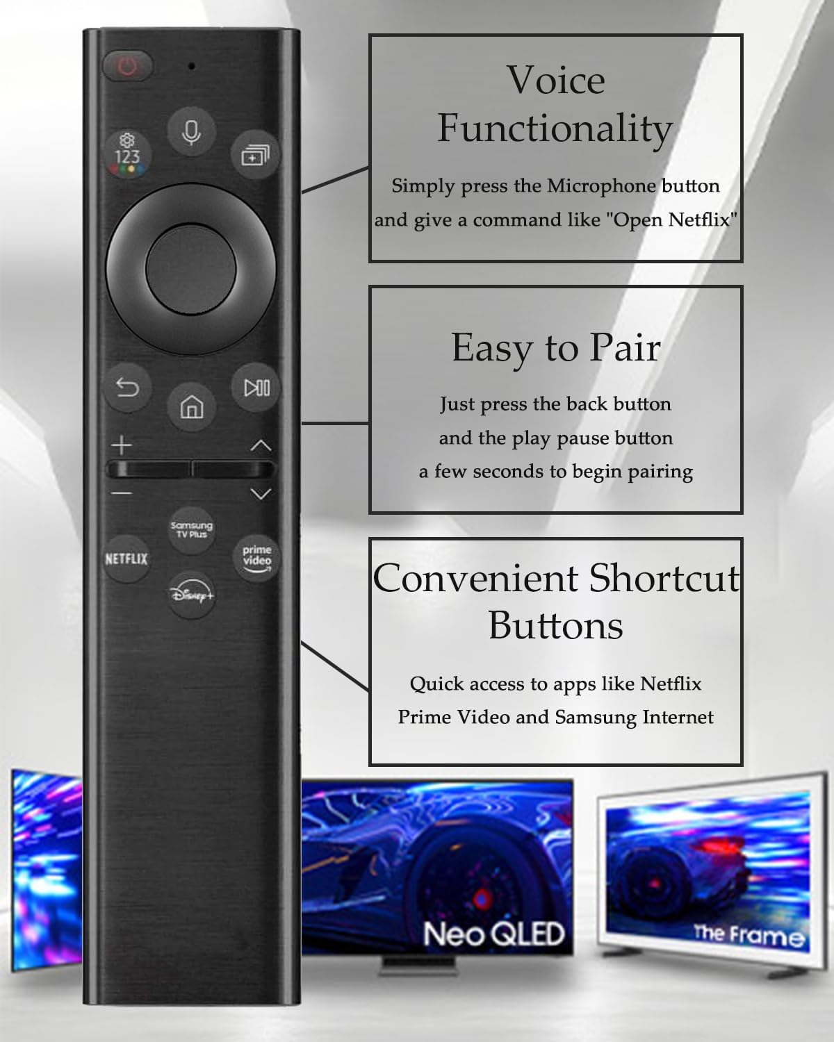 Rechargeable Solar Remote Control BN59-01385A for Samsung Neo QLED Frame 4K 8K TVs - Image 7