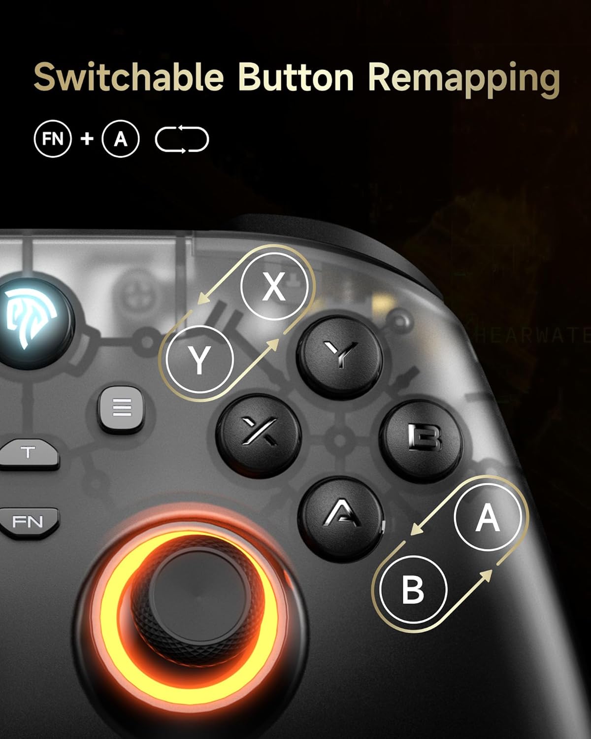 EasySMX D05 Enhanced Wireless Bluetooth Pro Controller for PC Android Steam Switch - Black, 1000mAh Battery - Image 7