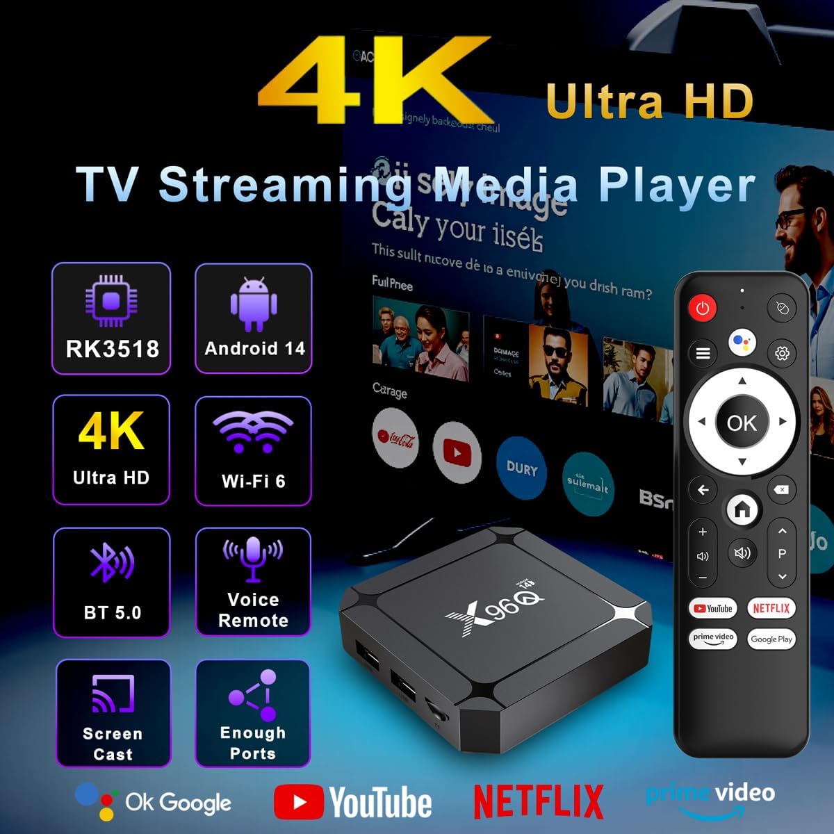 LEFFOT 2025 Android TV Box 4K Ultra HD 2GB RAM 16GB ROM Android 14 Smart Streaming Device - Image 2