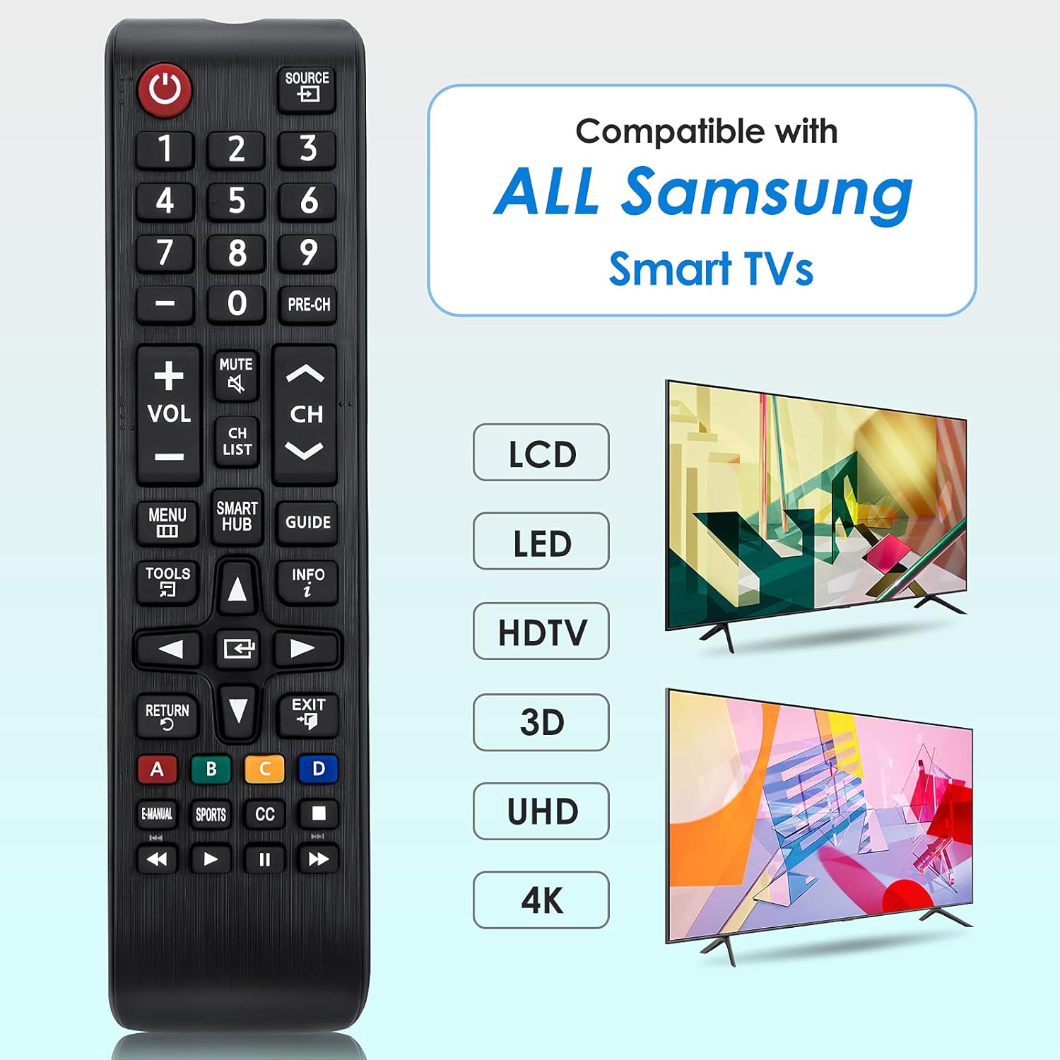 Angrox Replacement Remote for Samsung LCD LED HDTV 3D Smart TVs - Image 2