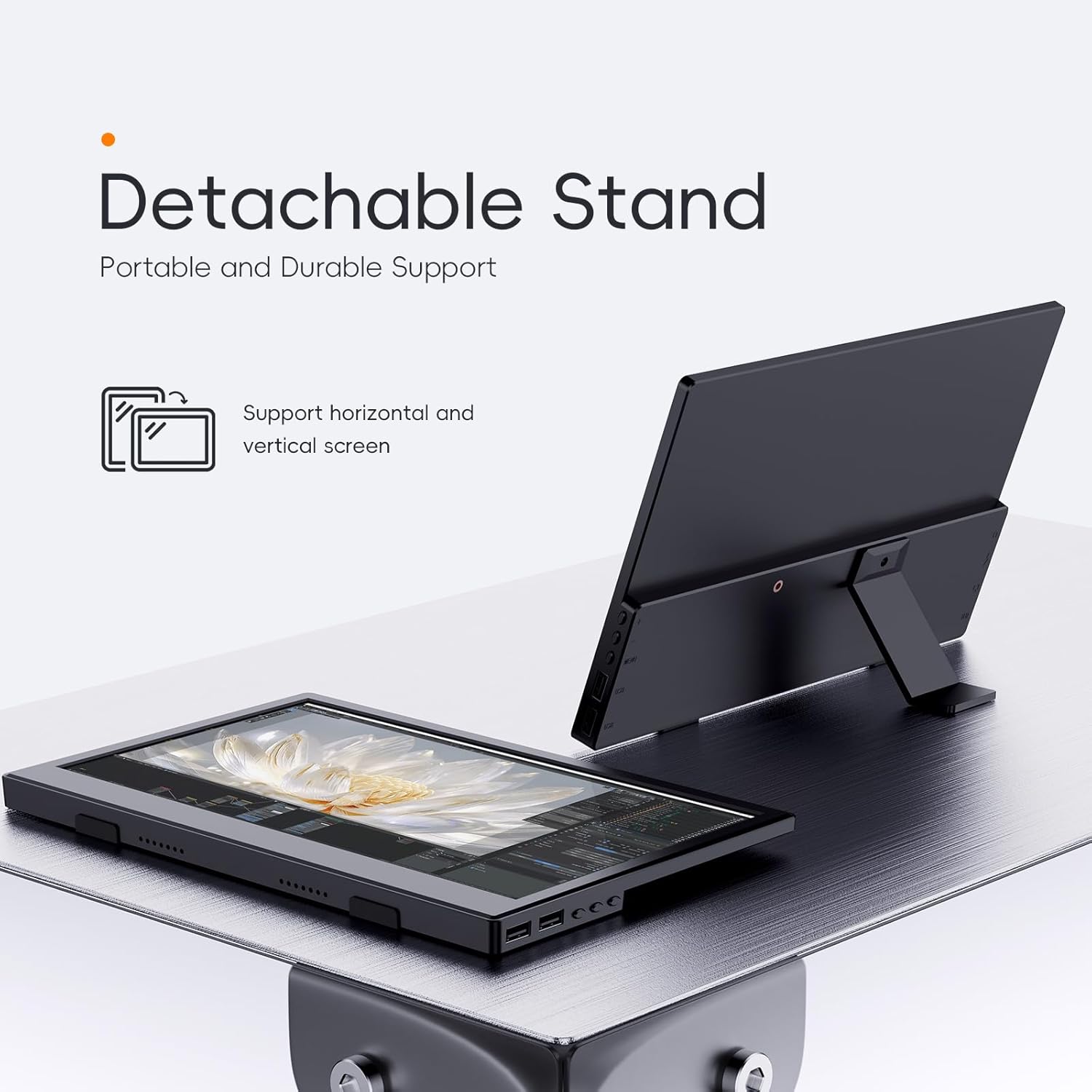 11.6" Portable HDMI USB-C IPS External Monitor with Dual Speakers, Black - Image 2