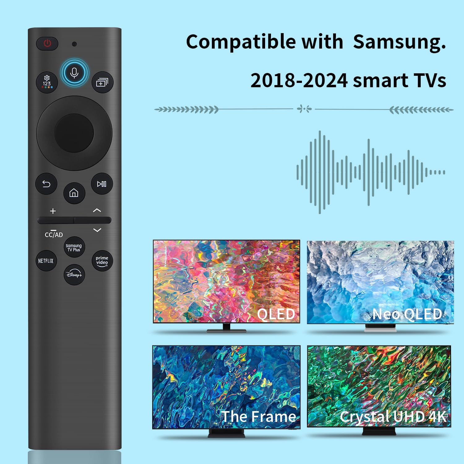 Samsung TV Replacement Remote Control for Smart TVs 2019-2024 with Voice Control BN59-01385A Black - Image 2