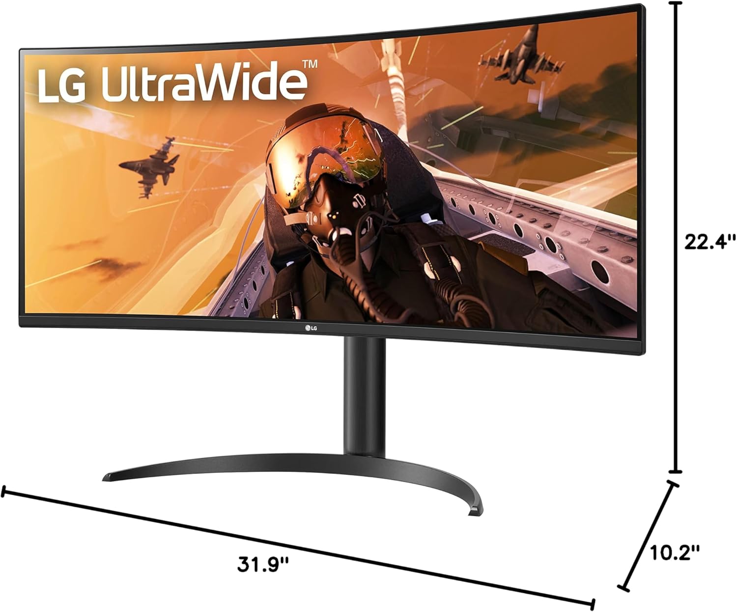 LG 34 inch Curved UltraWide QHD HDR 10 160Hz USB-C Monitor 65W Power Delivery Black - Image 9