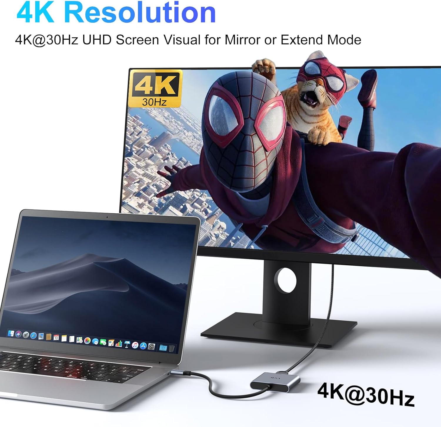 4K USB C to HDMI Adapter with USB 3.0 and PD Charge Port for iPad Pro MacBook - Image 3
