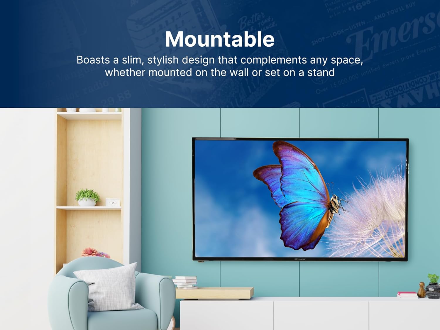 Emerson 40" Full HD 1080p LED TV with HDMI USB Slim Energy-Efficient Display - Image 8