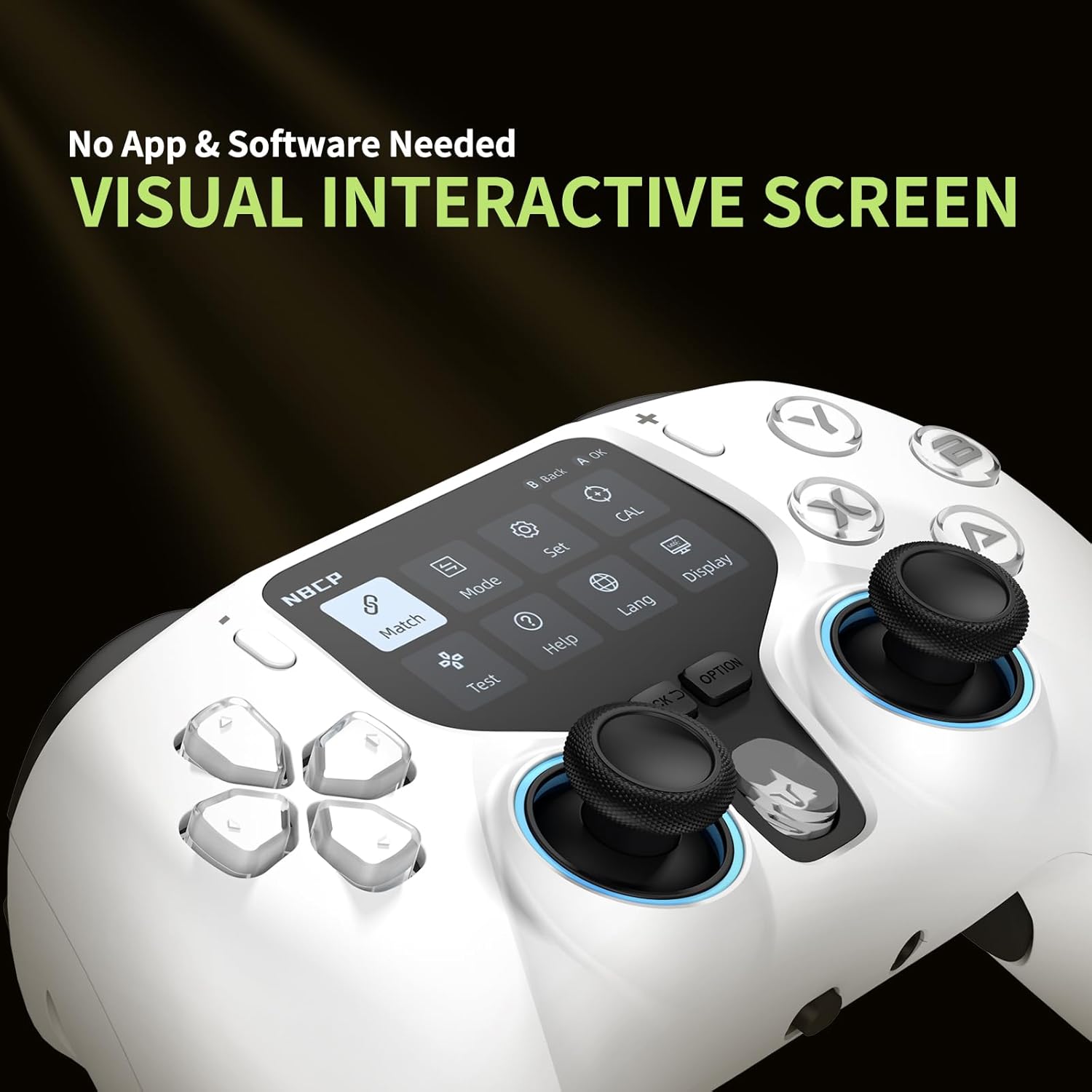 NBCP Wireless Pro Controller for PC, Switch 2 1, PS3, Android, iOS - Hall Effect, Display, Back Buttons, Turbo, 5-Level Vibration - Image 2