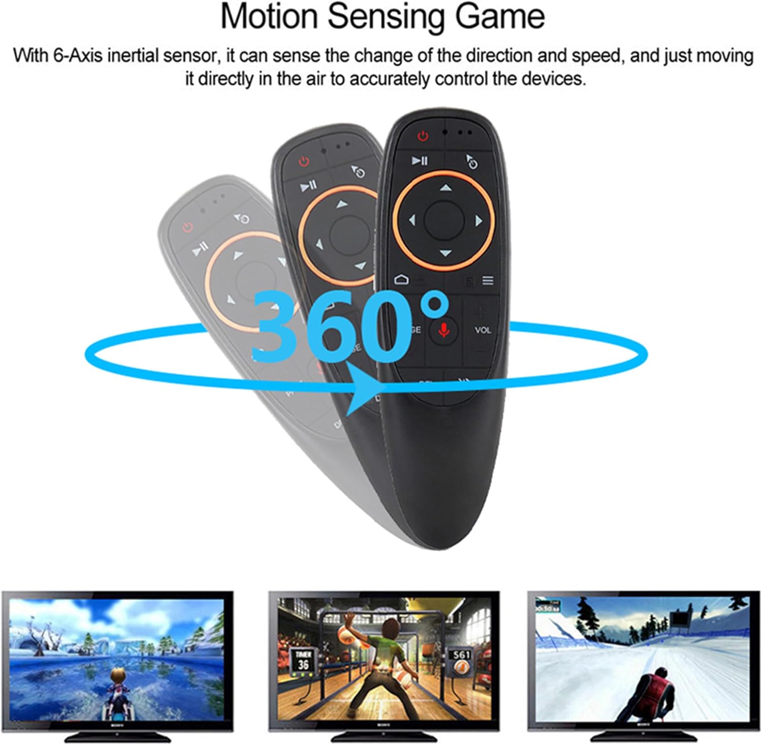 G10S Black 2.4G Wireless Universal Android Smart TV Box Remote Control with Voice Air Mouse Motion Sensing Game Functionality - Image 3