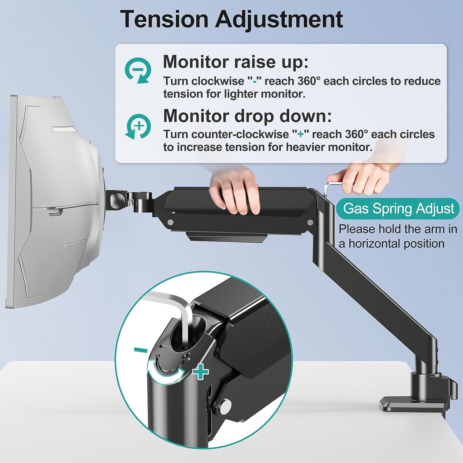 Heavy Duty Single Monitor Desk Mount for 49 Inch Ultrawide Screens up to 44 lbs - Image 9