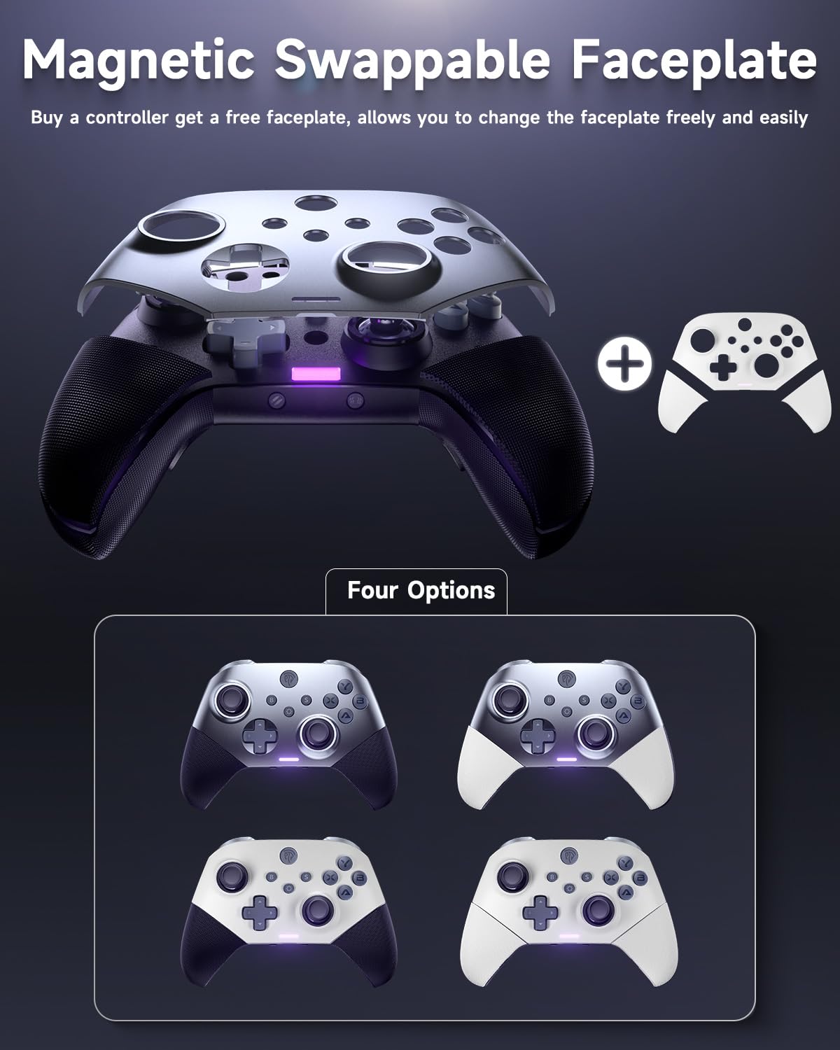 EasySMX X10 Wireless PC Controller White Faceplate Bluetooth for PC Switch Steam Android TV - Image 2