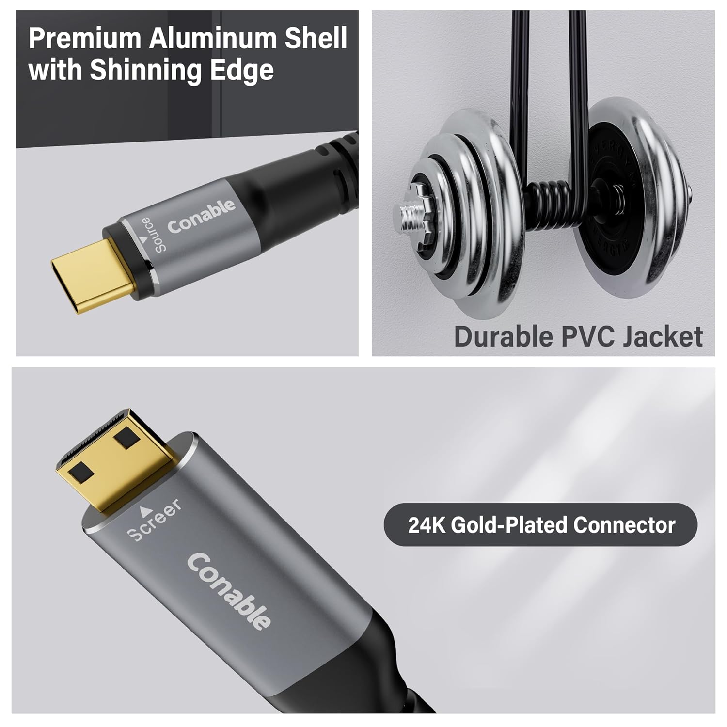 20ft USB C to Mini HDMI Cable 4K@60Hz Uni-Directional High Speed for iPhone 15 MacBook iPad Pro Steam Deck - Image 5