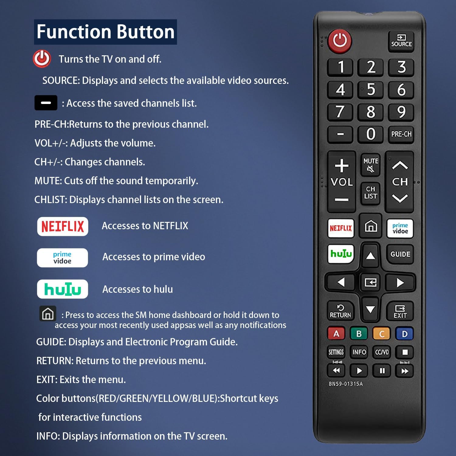 2 Pack New Universal Samsung TV Remote Replacement for Smart LED LCD HDTV QLED 4K 3D Series TVs Easy Setup - Image 6
