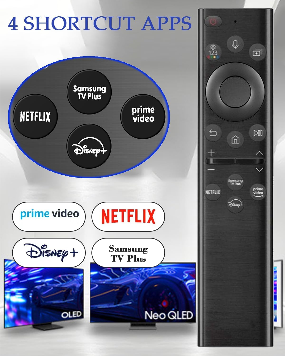 Rechargeable Solar Remote Control BN59-01385A for Samsung Neo QLED Frame 4K 8K TVs - Image 4