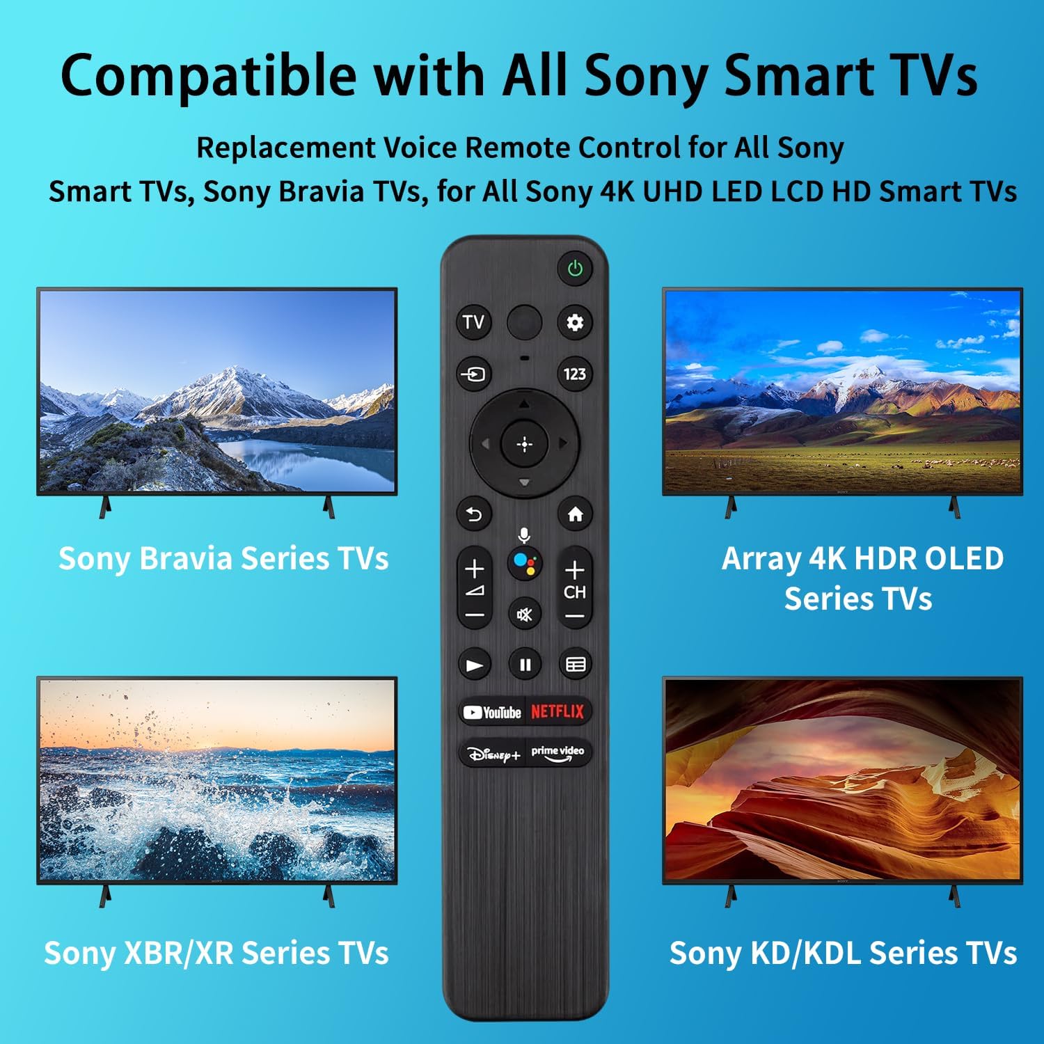 Sony Bravia 4K UHD Smart TV Voice Replacement Remote Control - Image 4
