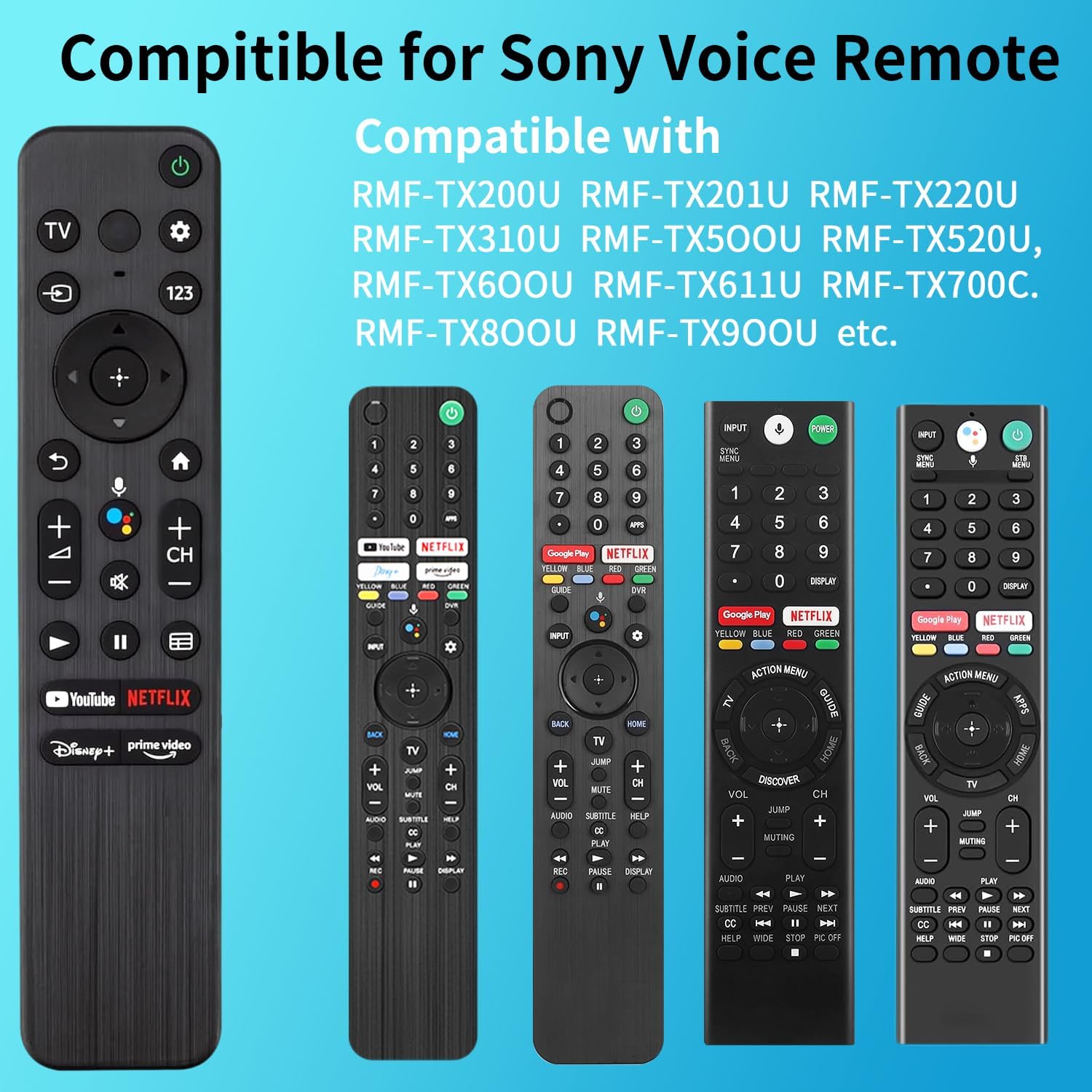Sony Bravia 4K UHD Smart TV Voice Replacement Remote Control - Image 3