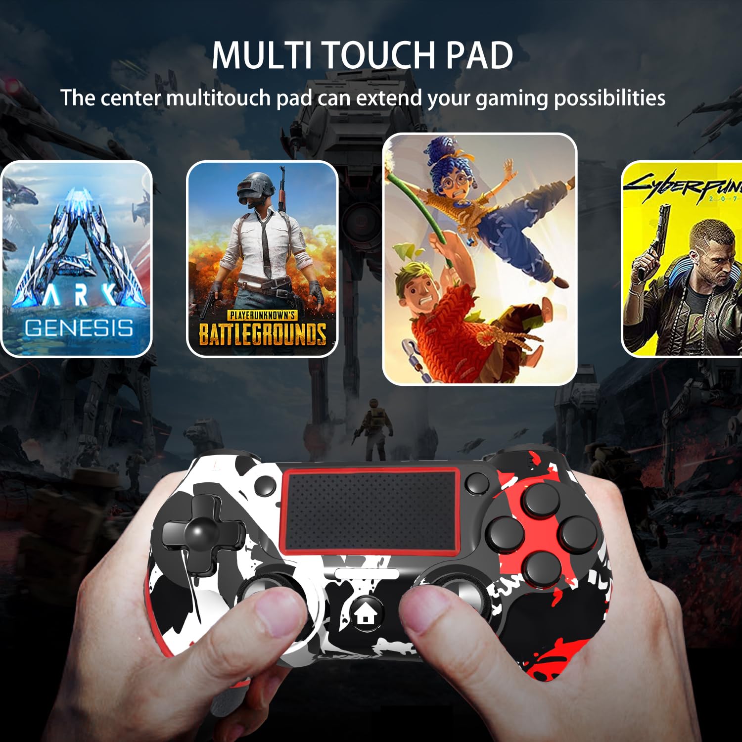 Flame Red Wireless Controller for PS4/Pro/Slim and PC with Touchpad, Headphone Jack, Motion Control - Image 6